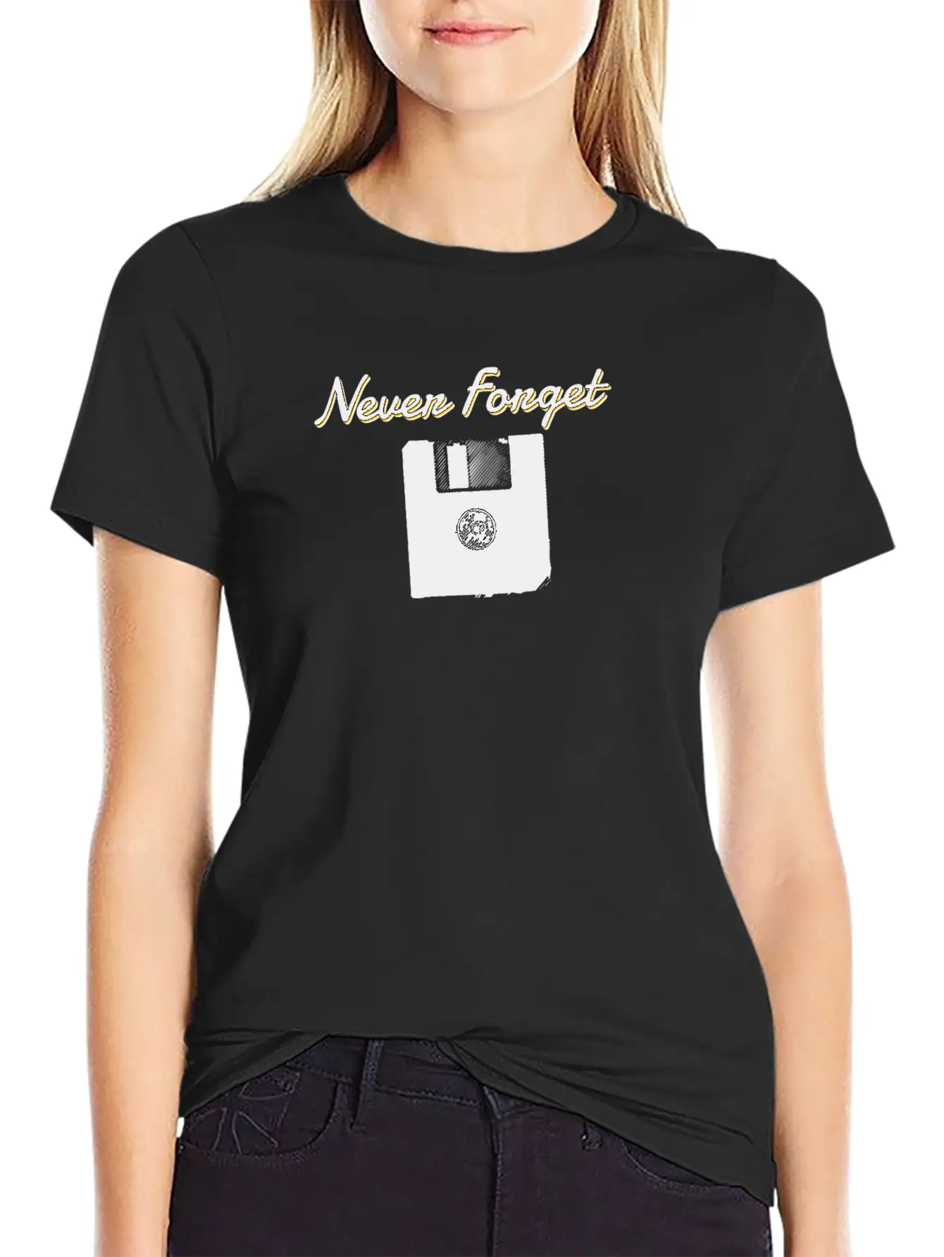 Never Forget The Floppy Disk Lightweight Cotton T-Shirt – Daily Comfort Graphic Shirt