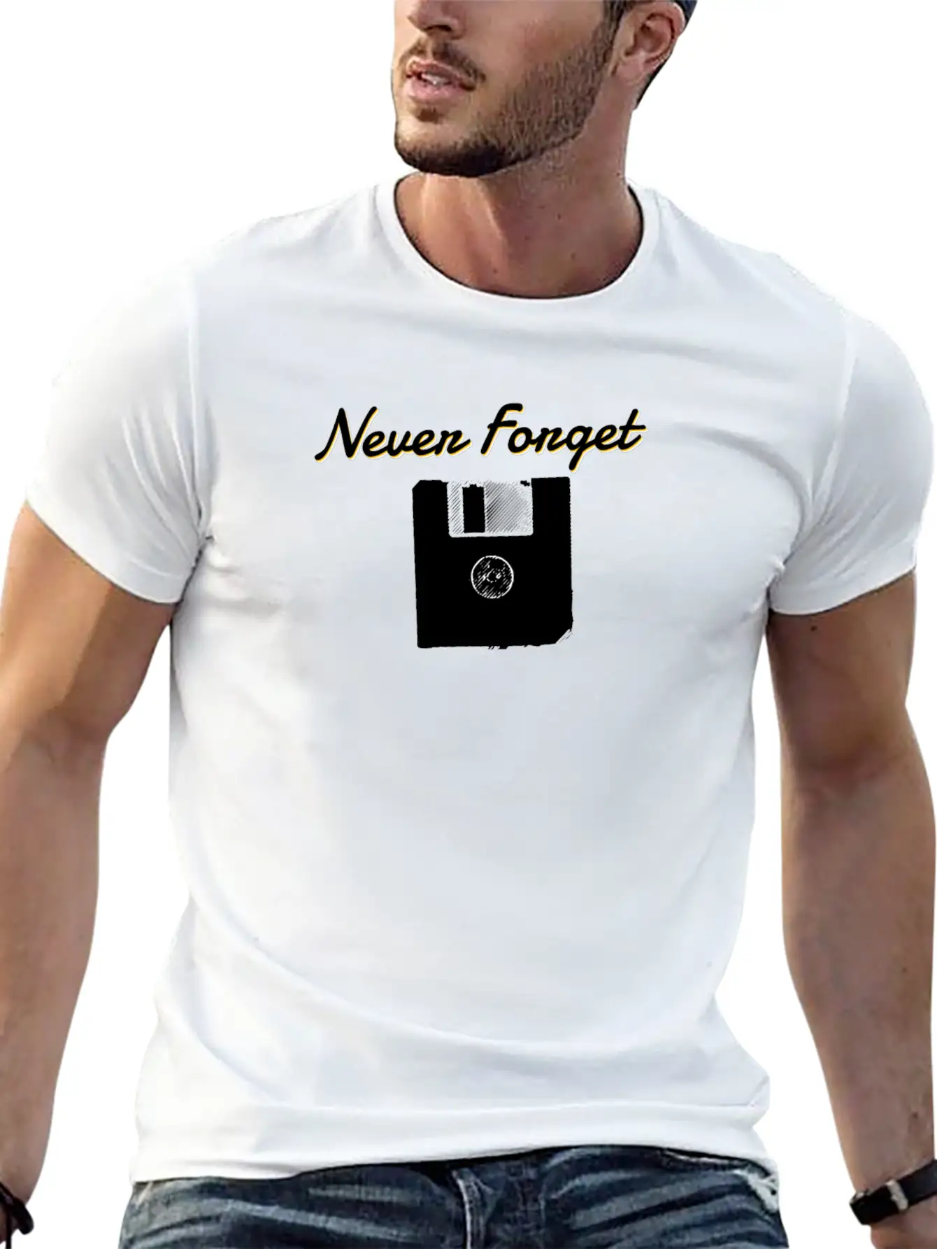 Never Forget The Floppy Disk Lightweight Cotton T-Shirt – Daily Comfort Graphic Shirt