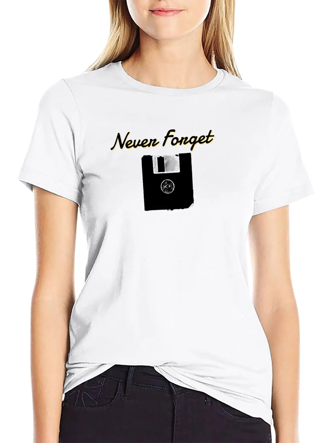 Never Forget The Floppy Disk Lightweight Cotton T-Shirt – Daily Comfort Graphic Shirt