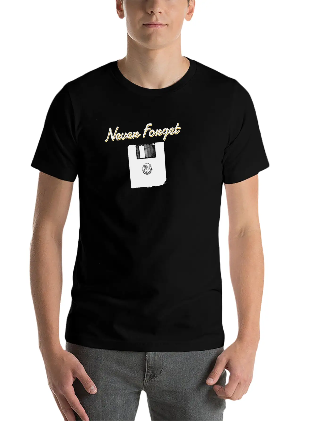 Never Forget The Floppy Disk Lightweight Cotton T-Shirt – Daily Comfort Graphic Shirt