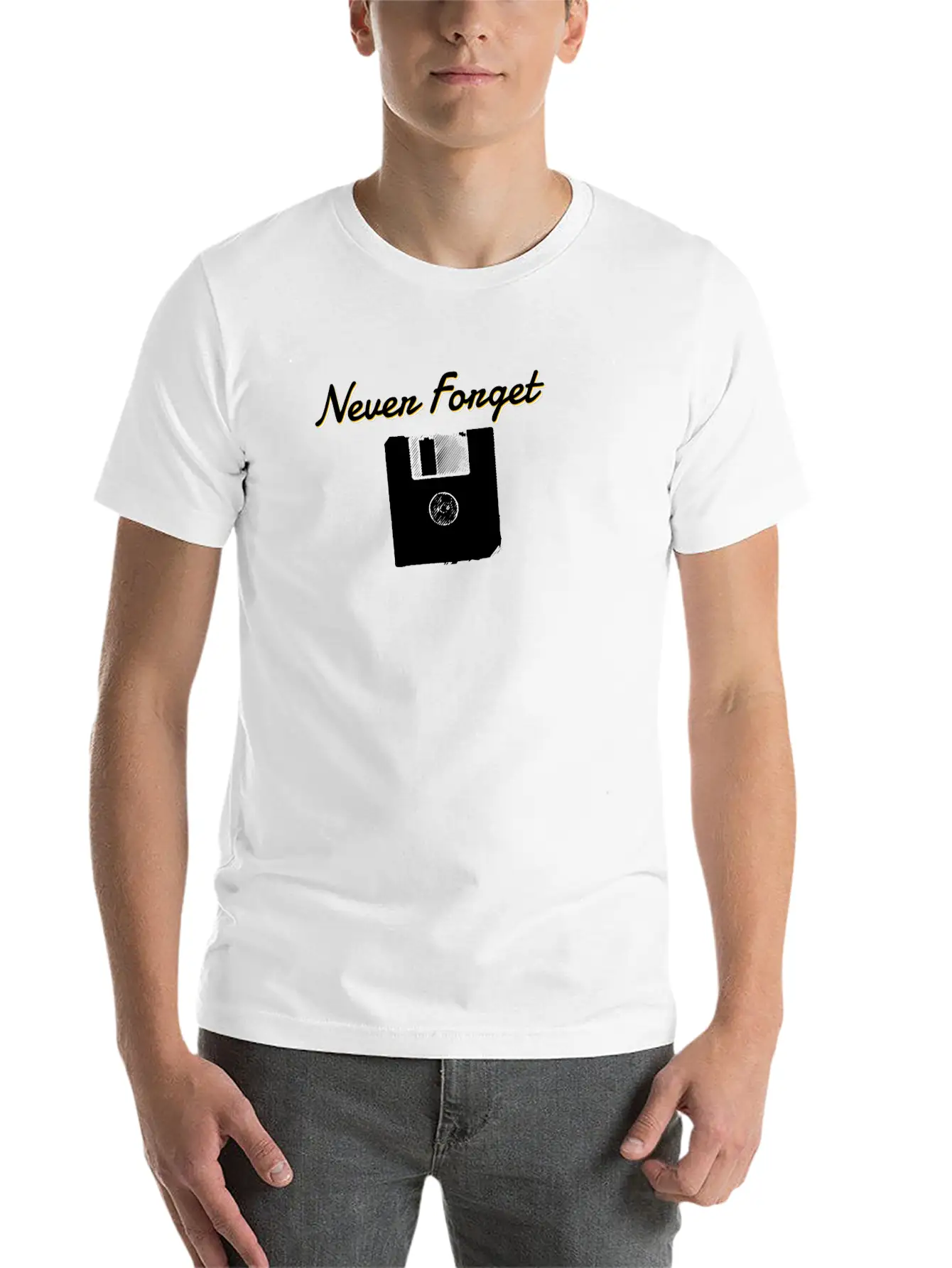 Never Forget The Floppy Disk Lightweight Cotton T-Shirt – Daily Comfort Graphic Shirt