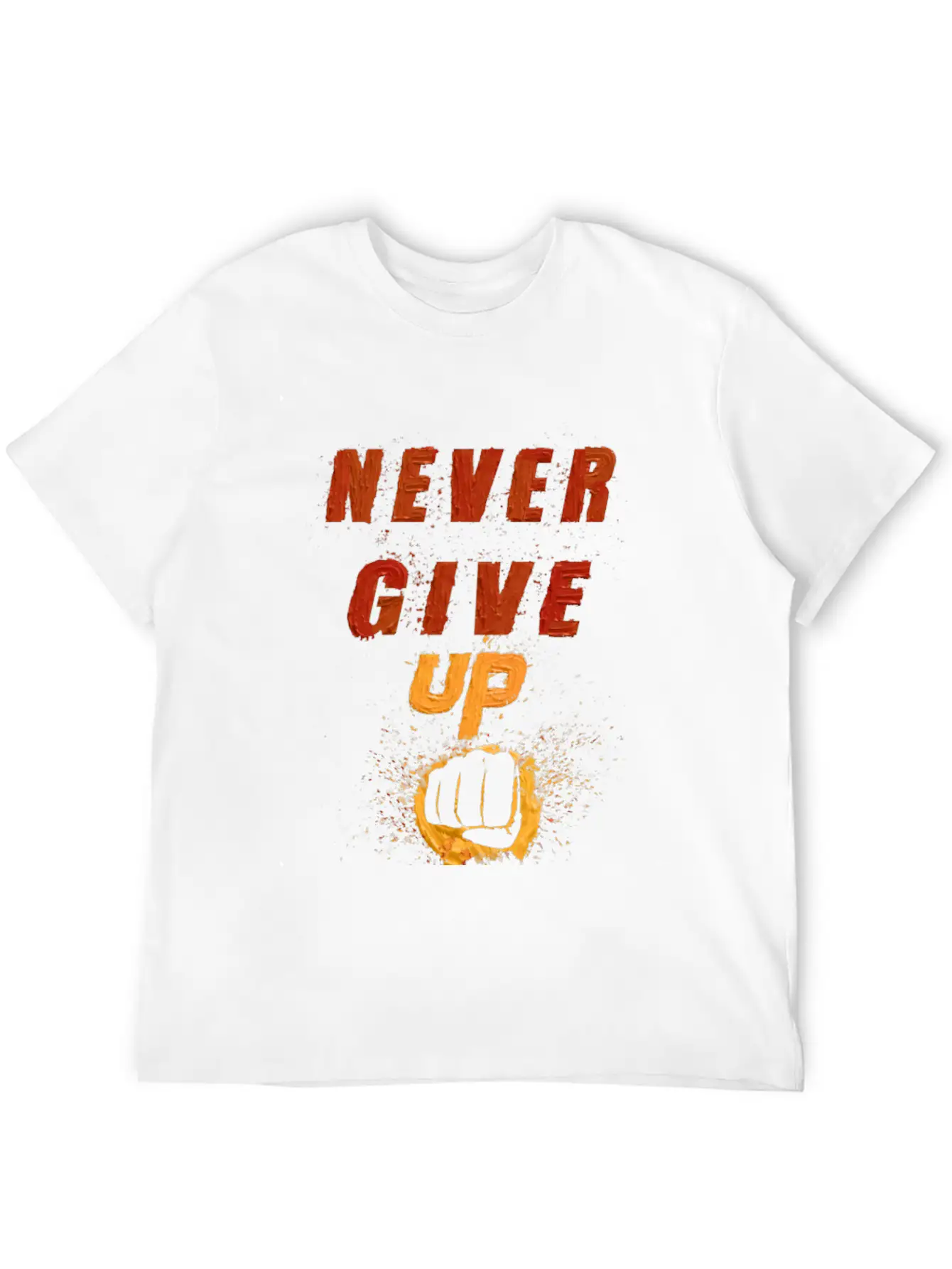 Never Give Up Classic Fit Graphic Tee For Daily Comfort – Unisex Cotton Shirt