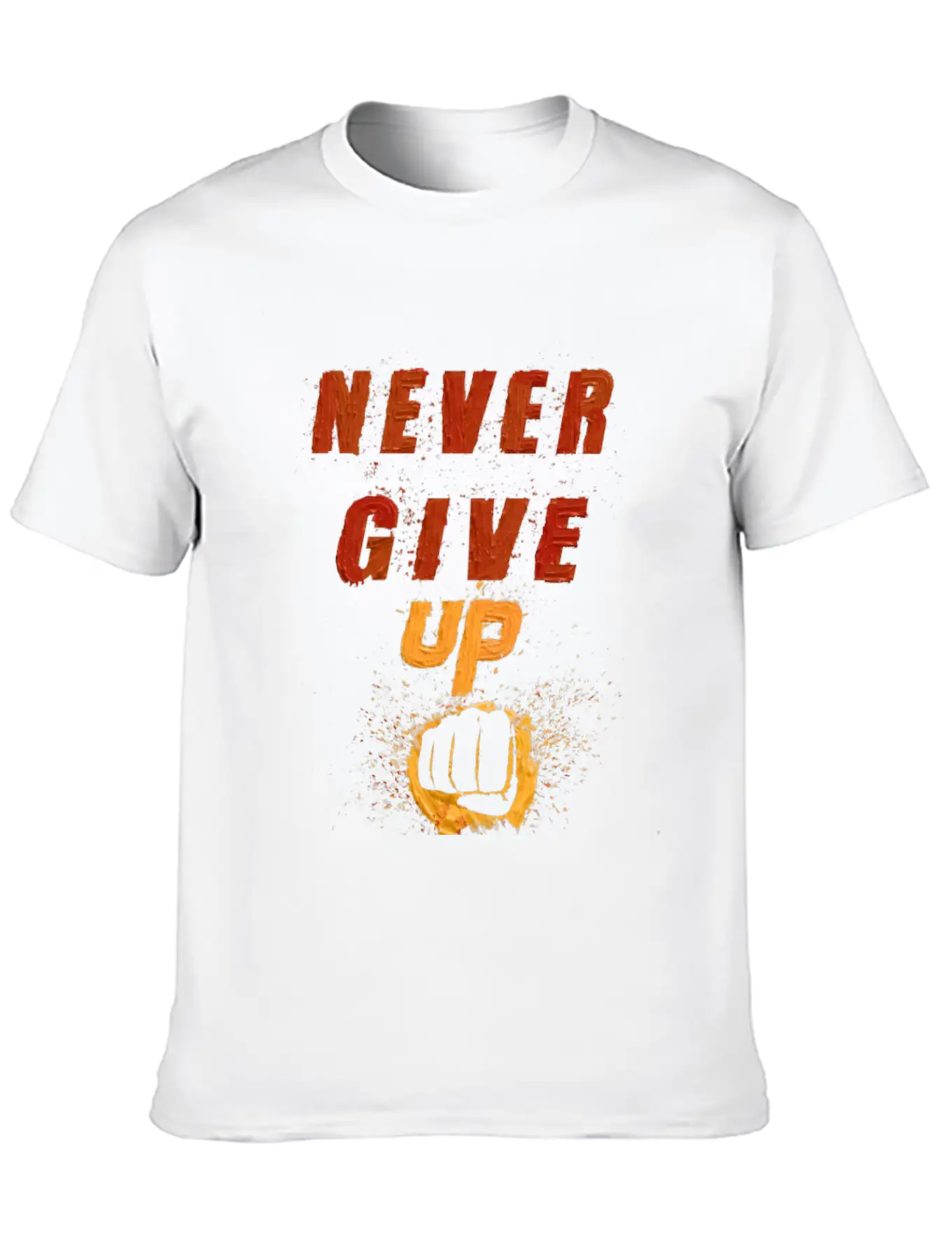 Never Give Up Classic Fit Graphic Tee For Daily Comfort – Unisex Cotton Shirt