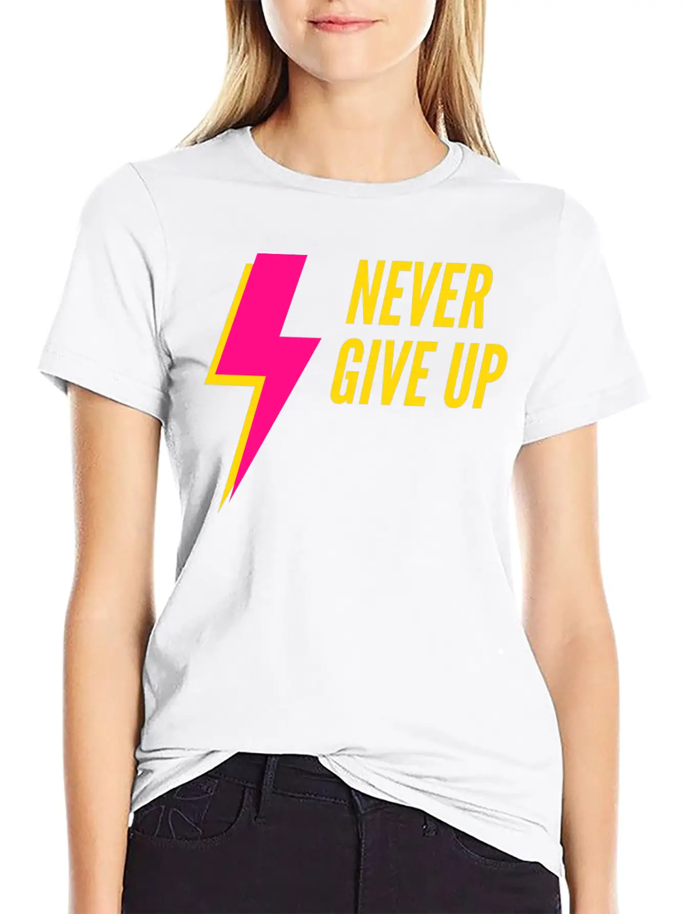 Never Give Up Lightweight Cotton T-Shirt – Daily Comfort Graphic Shirt
