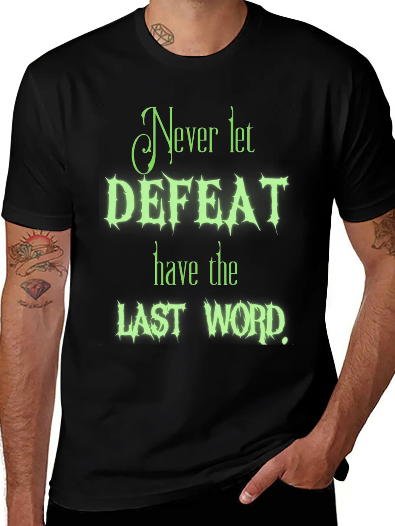Never Let Defeat Have The Last Word Basic Graphic T-Shirt – Daily Comfort In Soft Cotton