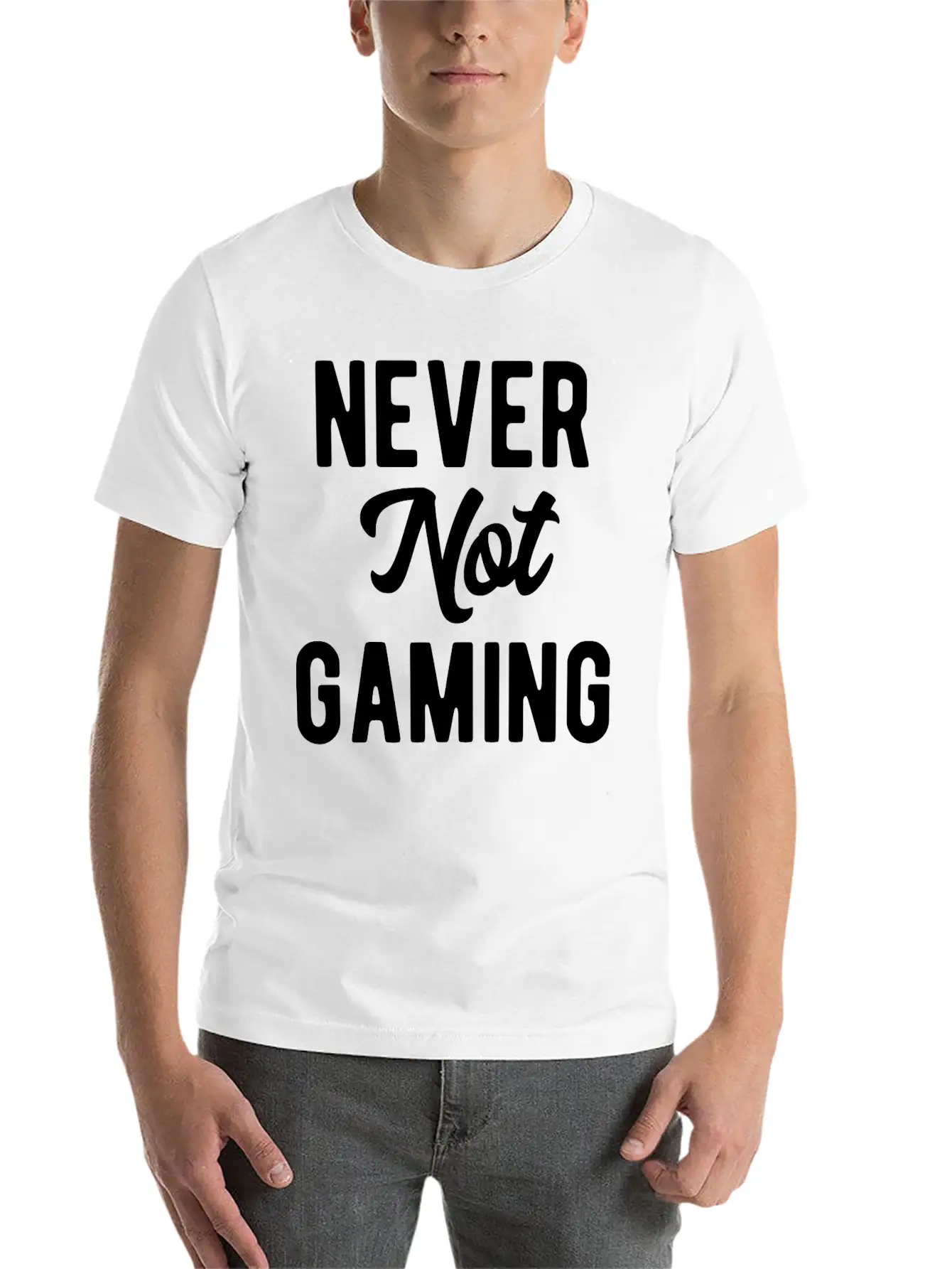 Never Not Gaming Modern Fit Casual T-Shirt – Clean And Versatile Design