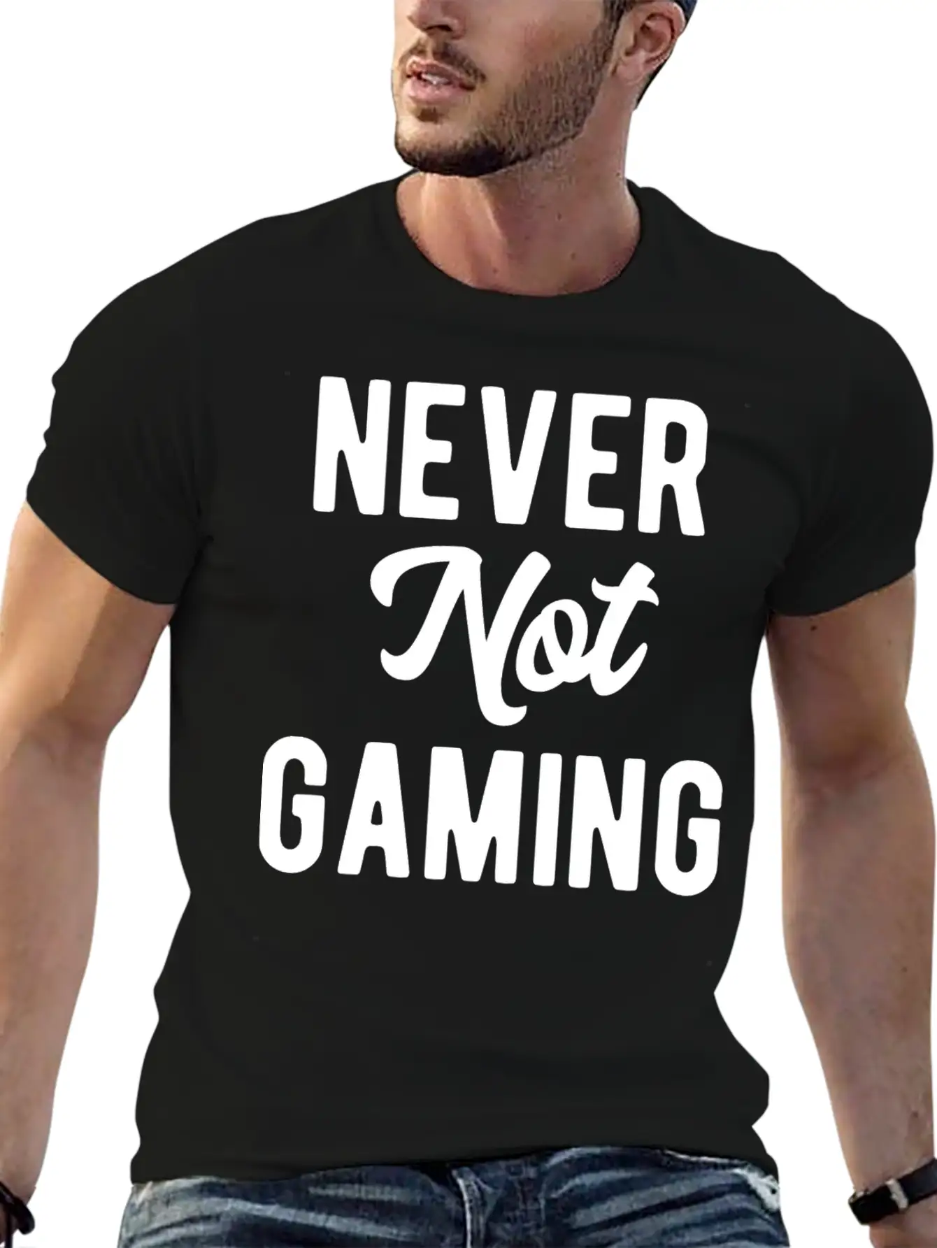 Never Not Gaming Modern Fit Casual T-Shirt – Clean And Versatile Design