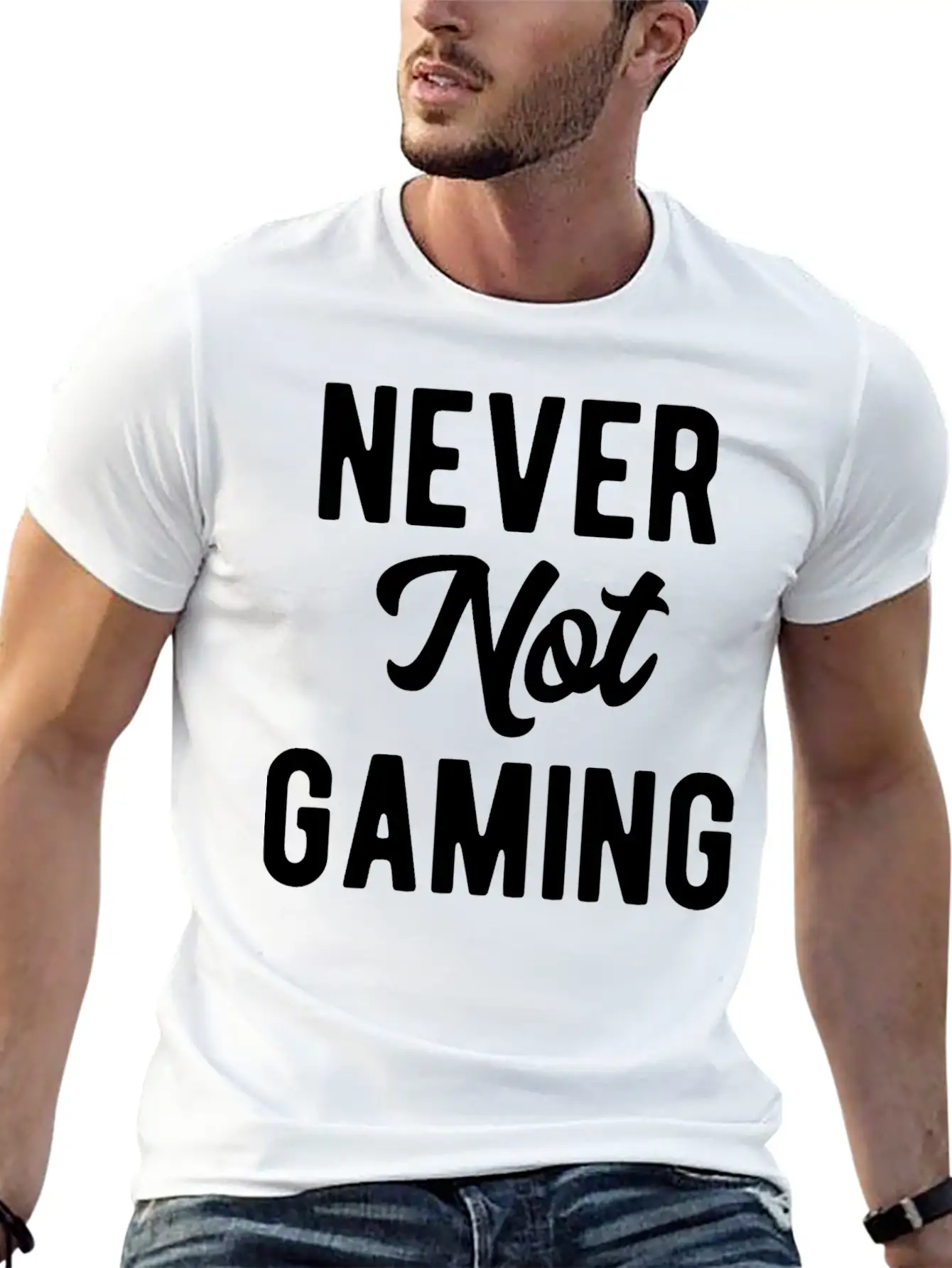 Never Not Gaming Modern Fit Casual T-Shirt – Clean And Versatile Design