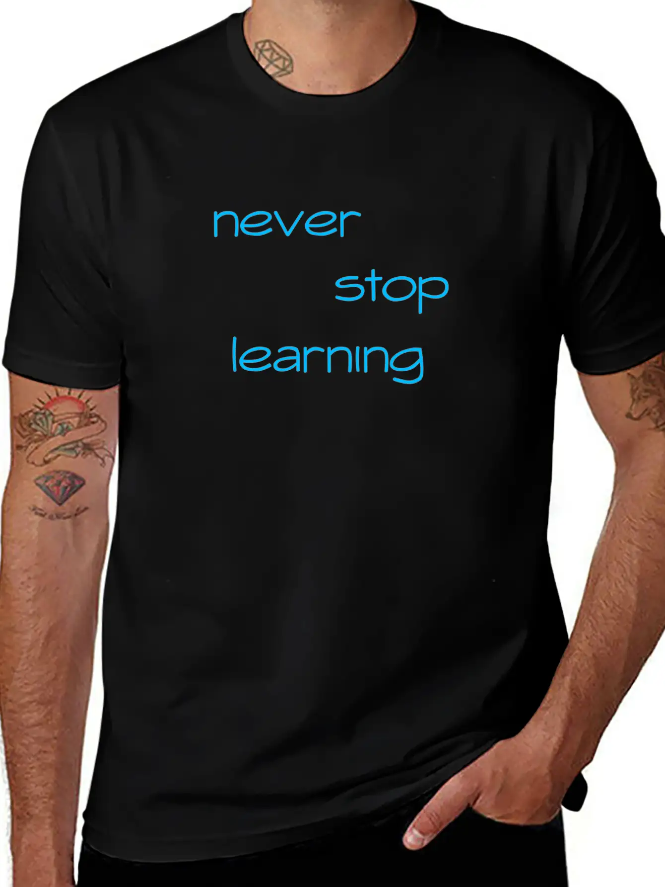 Never Stop Learning Essential Cotton Tee For Daily Outfits – Unisex Style
