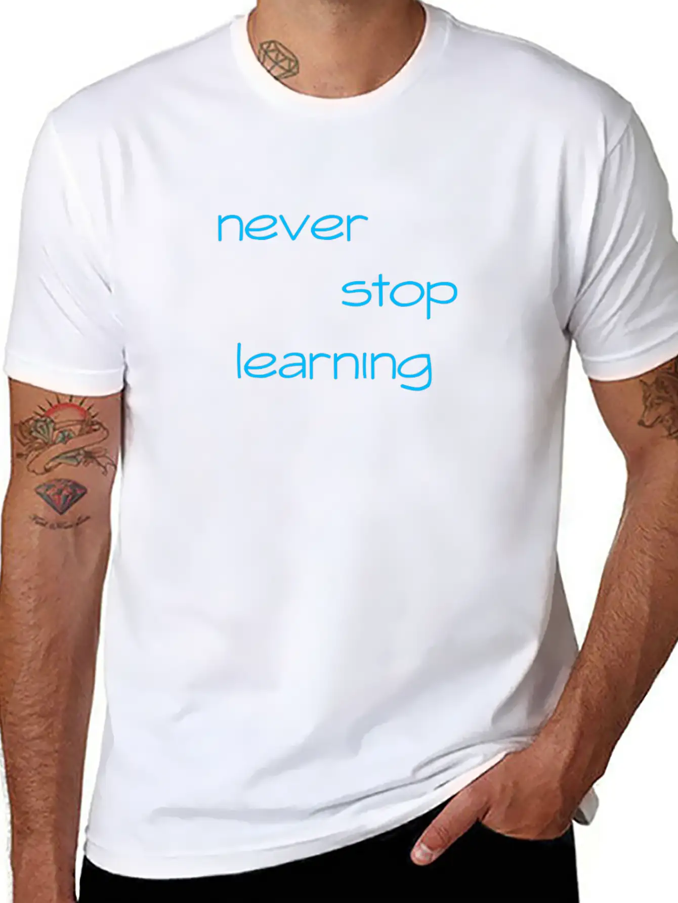Never Stop Learning Essential Cotton Tee For Daily Outfits – Unisex Style