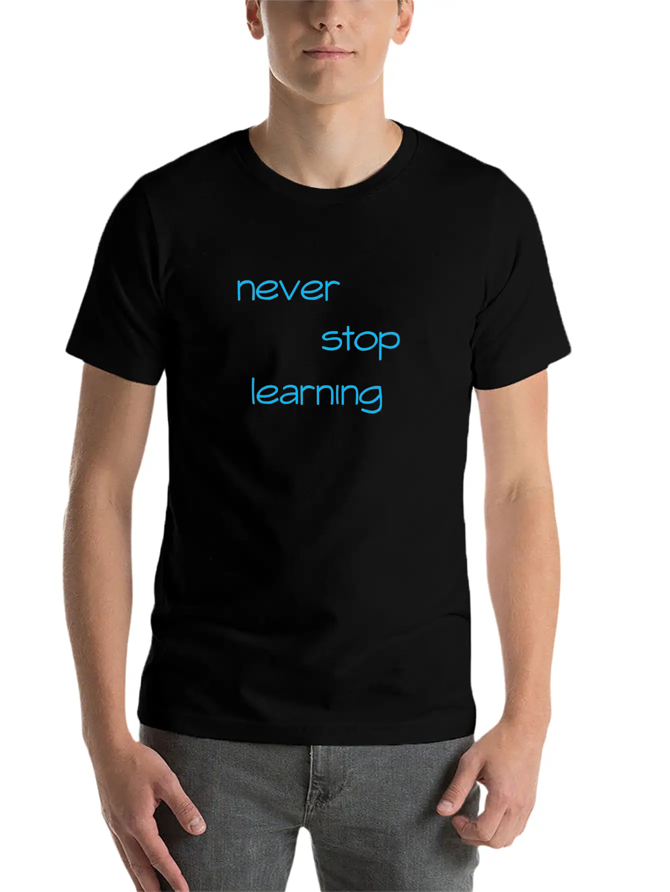 Never Stop Learning Essential Cotton Tee For Daily Outfits – Unisex Style