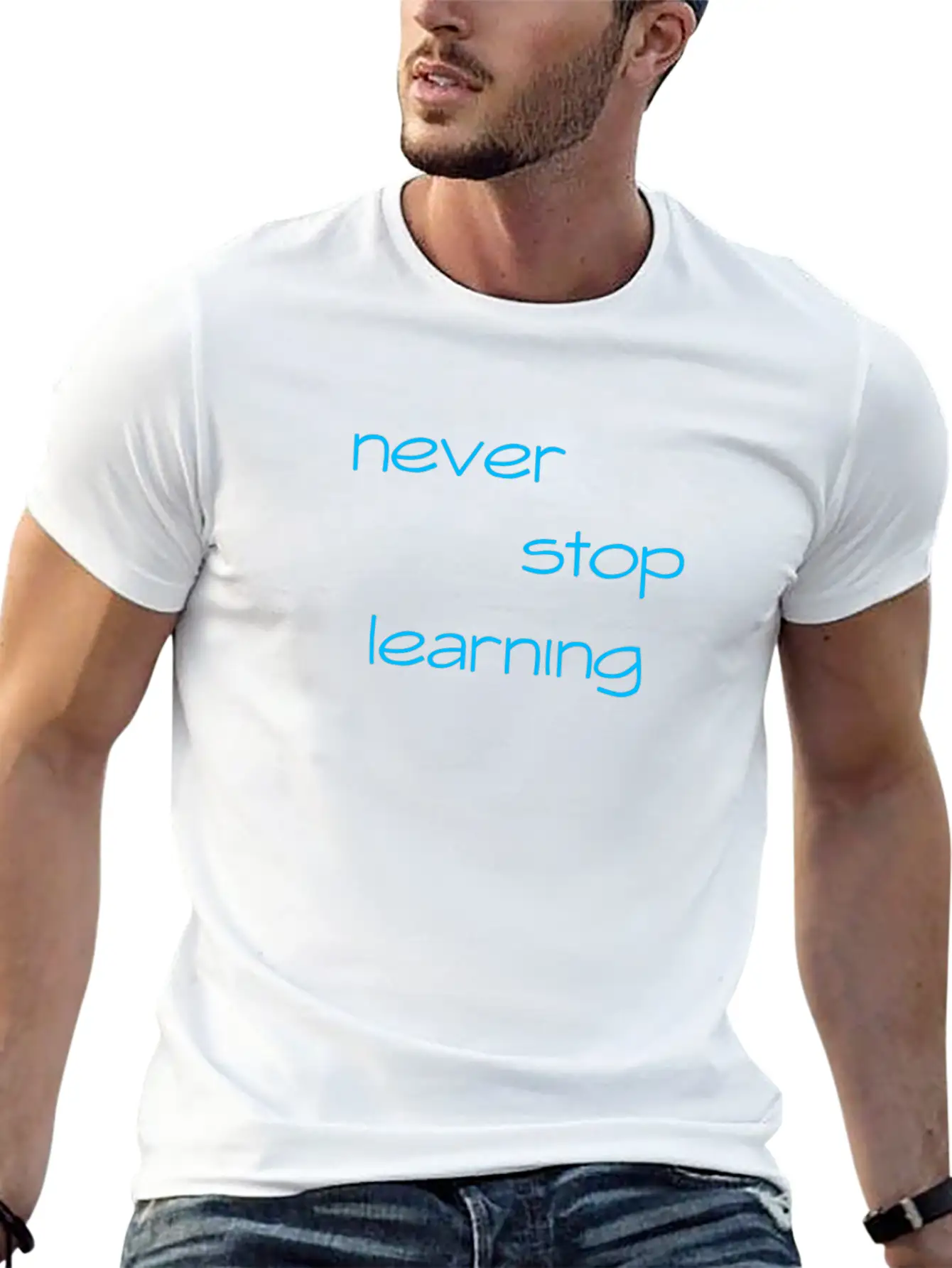 Never Stop Learning Essential Cotton Tee For Daily Outfits – Unisex Style