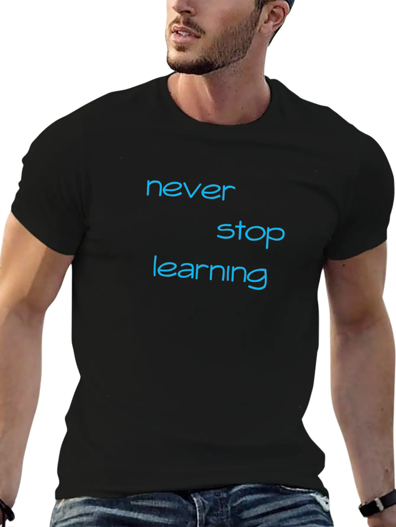 Never Stop Learning Essential Cotton Tee For Daily Outfits – Unisex Style