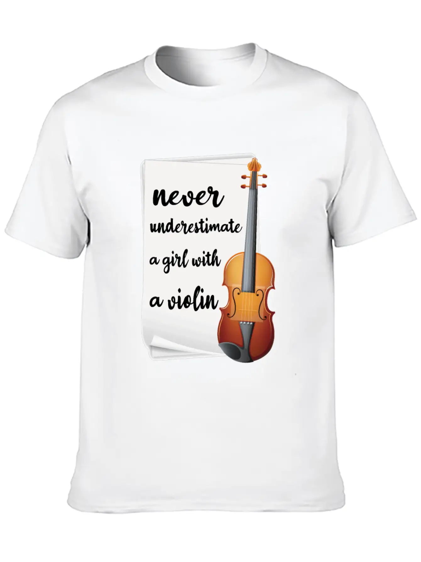 Never Underestimate A Girl With A Violin, Music Modern Fit Casual T-Shirt – Clean And Versatile Design