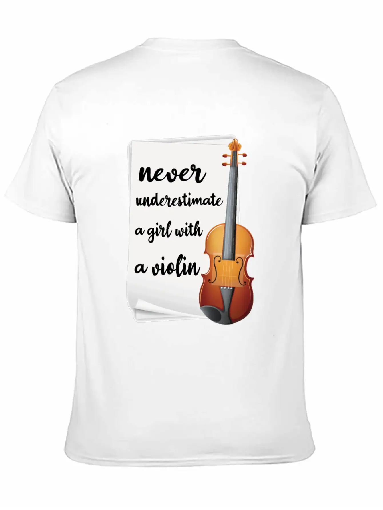 Never Underestimate A Girl With A Violin, Music Modern Fit Casual T-Shirt – Clean And Versatile Design