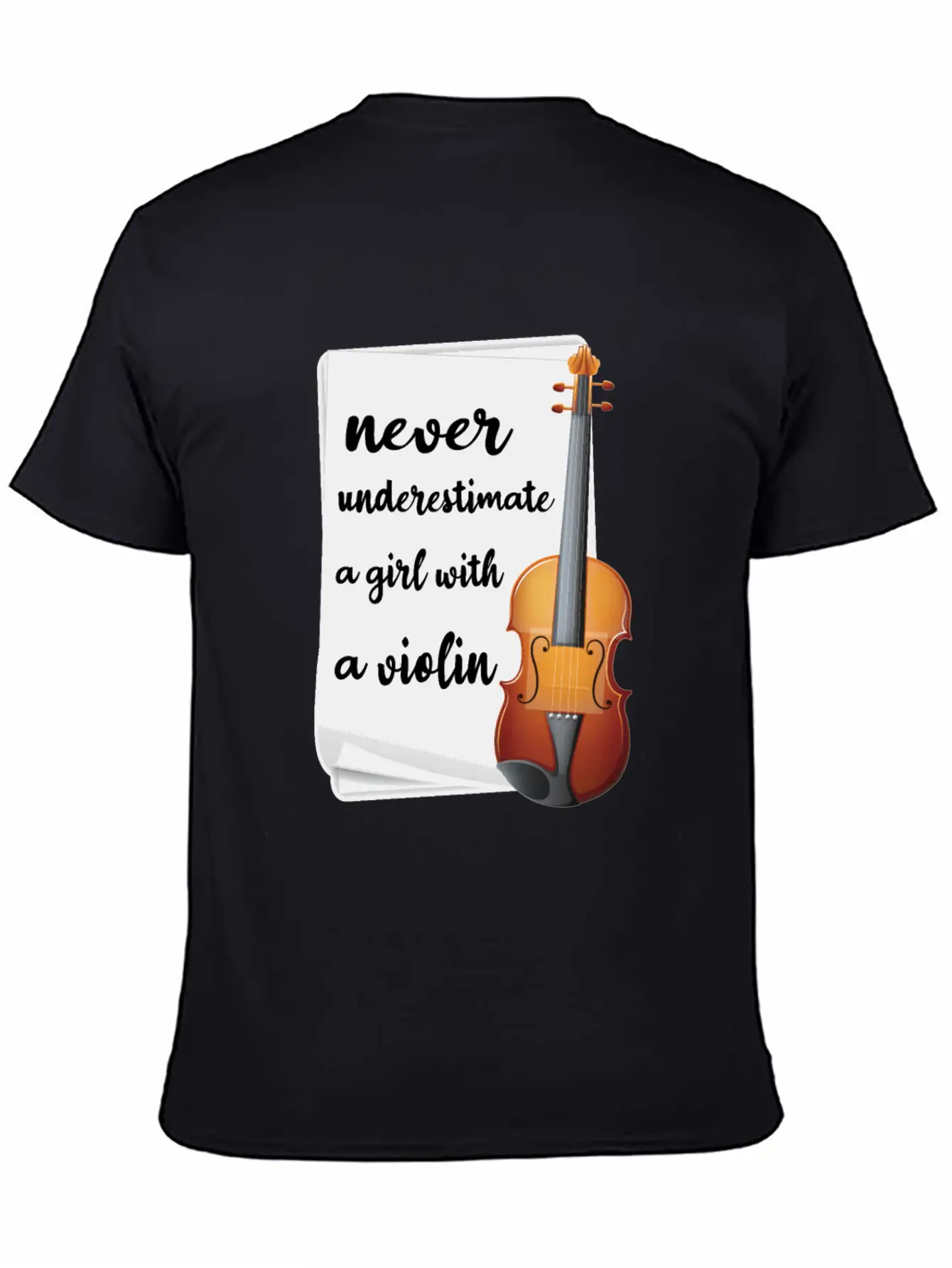 Never Underestimate A Girl With A Violin, Music Modern Fit Casual T-Shirt – Clean And Versatile Design