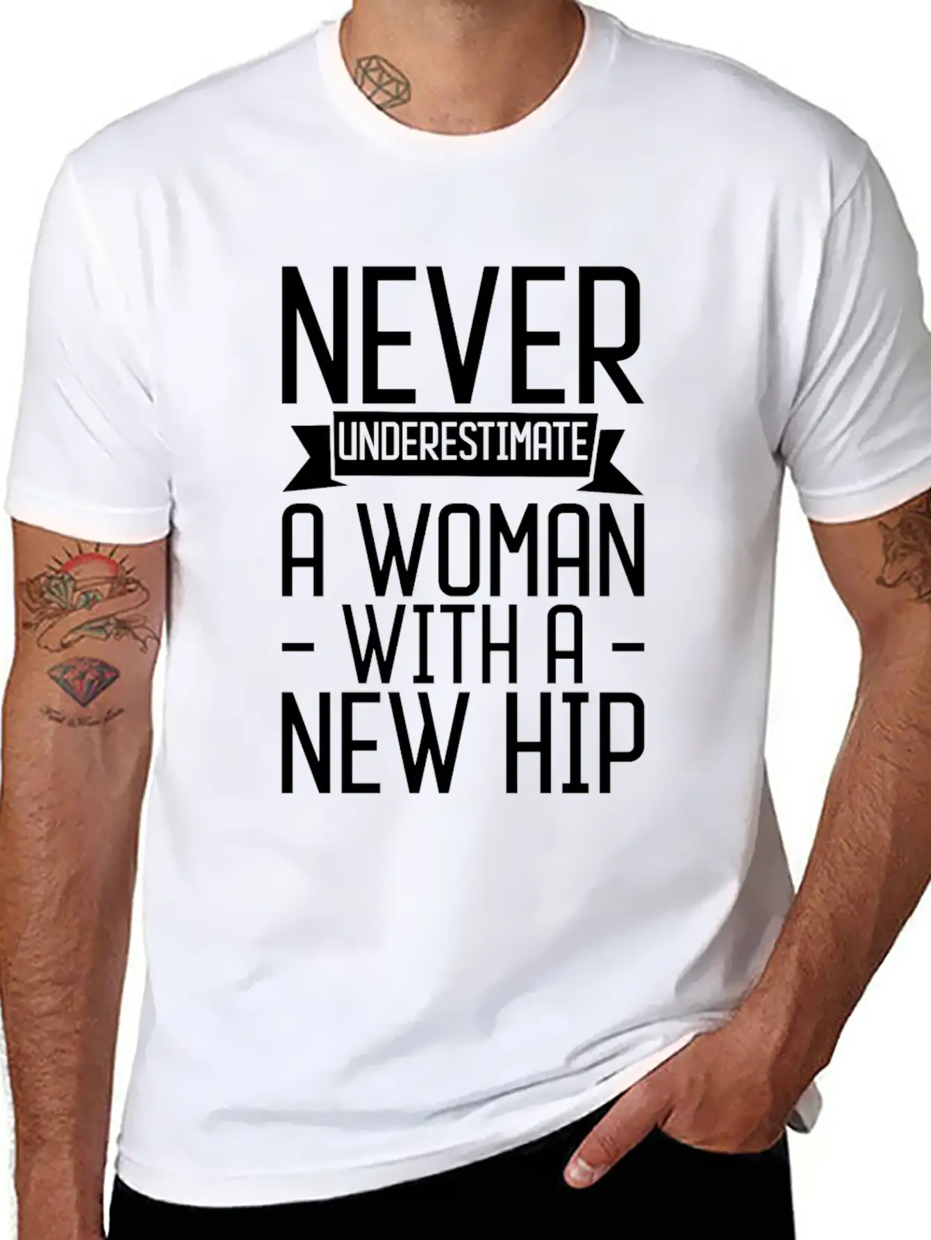 Never Underestimate A Woman With A New Hip 3 Unisex Casual T-Shirt – Clean Design For Daily Comfort