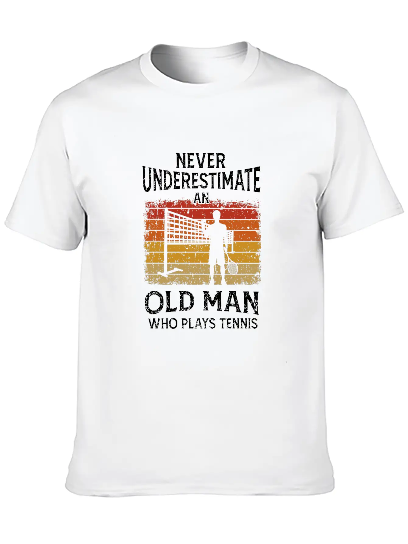 Never Underestimate An Old Man Who Plays Tennis Classic Fit Graphic Tee For Daily Comfort – Unisex Cotton Shirt