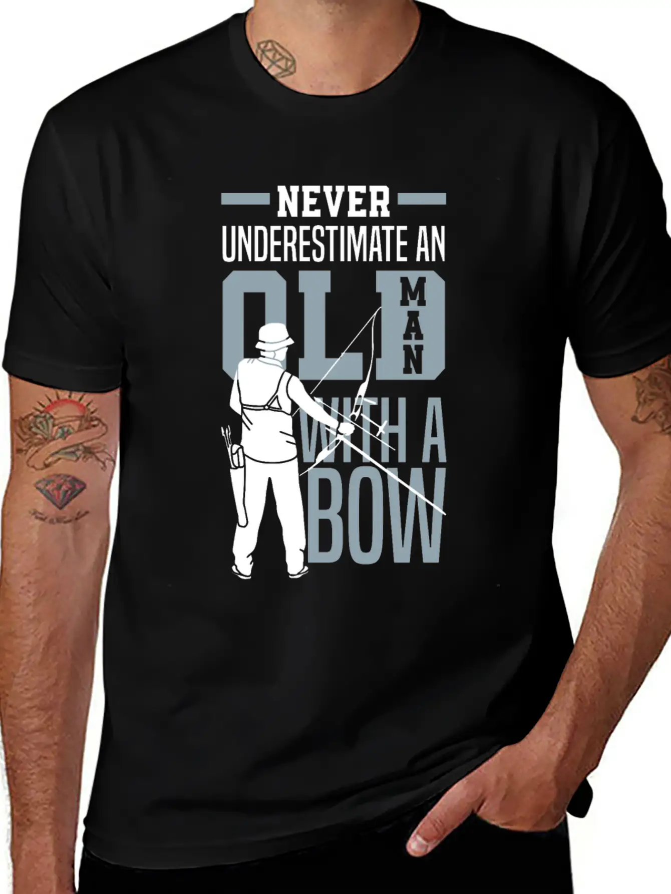 Never Underestimate An Old Man With A Bow Archery Modern Fit Casual T-Shirt – Clean And Versatile Design