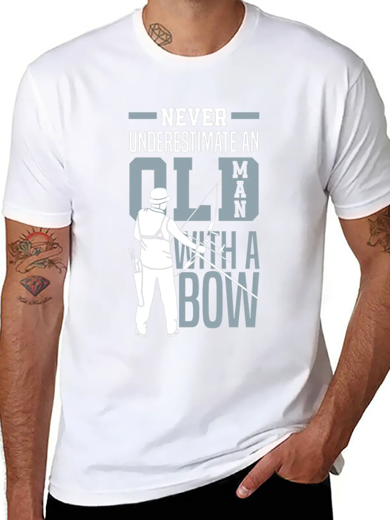 Never Underestimate An Old Man With A Bow Archery Modern Fit Casual T-Shirt – Clean And Versatile Design