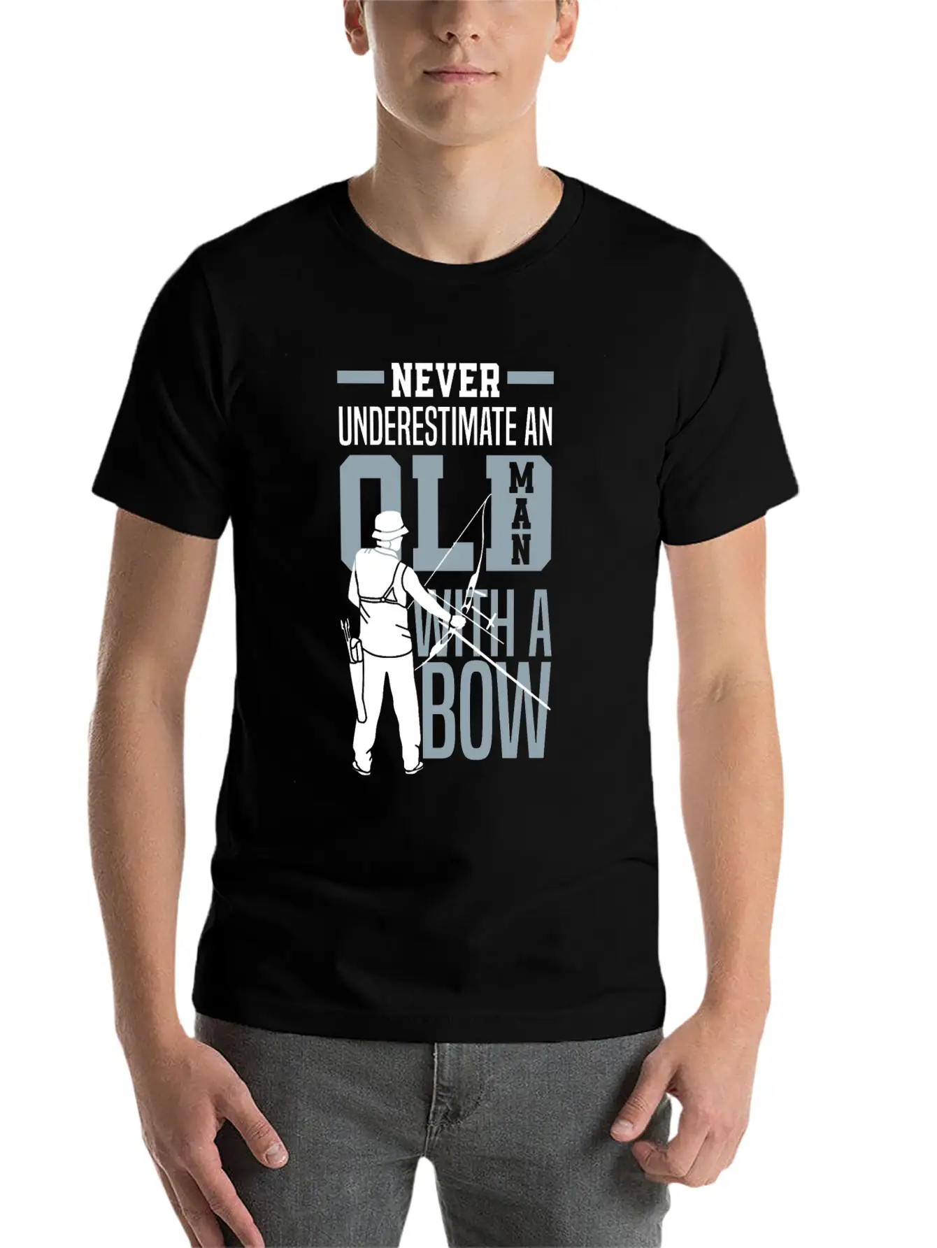Never Underestimate An Old Man With A Bow Archery Modern Fit Casual T-Shirt – Clean And Versatile Design