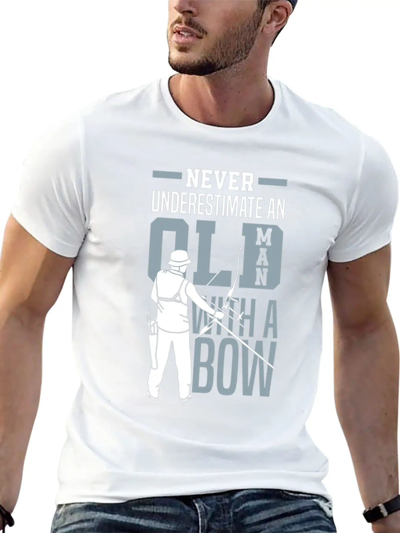 Never Underestimate An Old Man With A Bow Archery Modern Fit Casual T-Shirt – Clean And Versatile Design