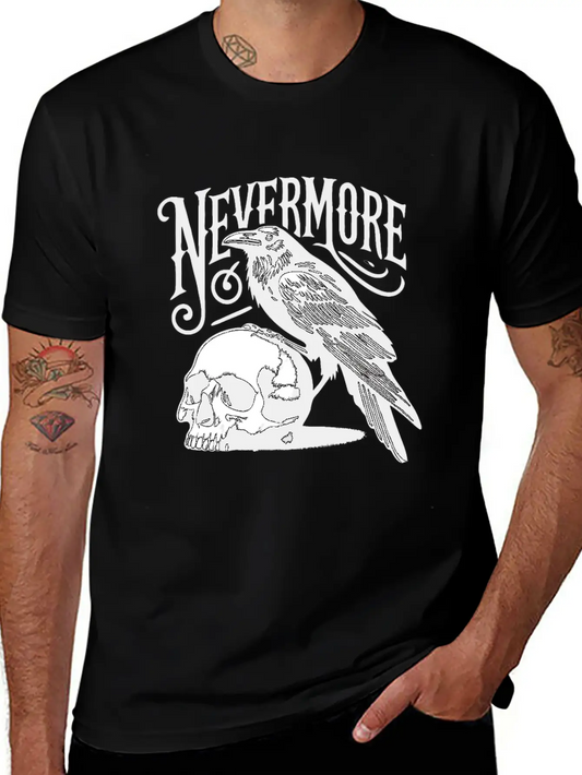 Nevermore The Raven Edgar Allan Poe Gothic Classic Fit Graphic Tee For Daily Comfort – Unisex Cotton Shirt
