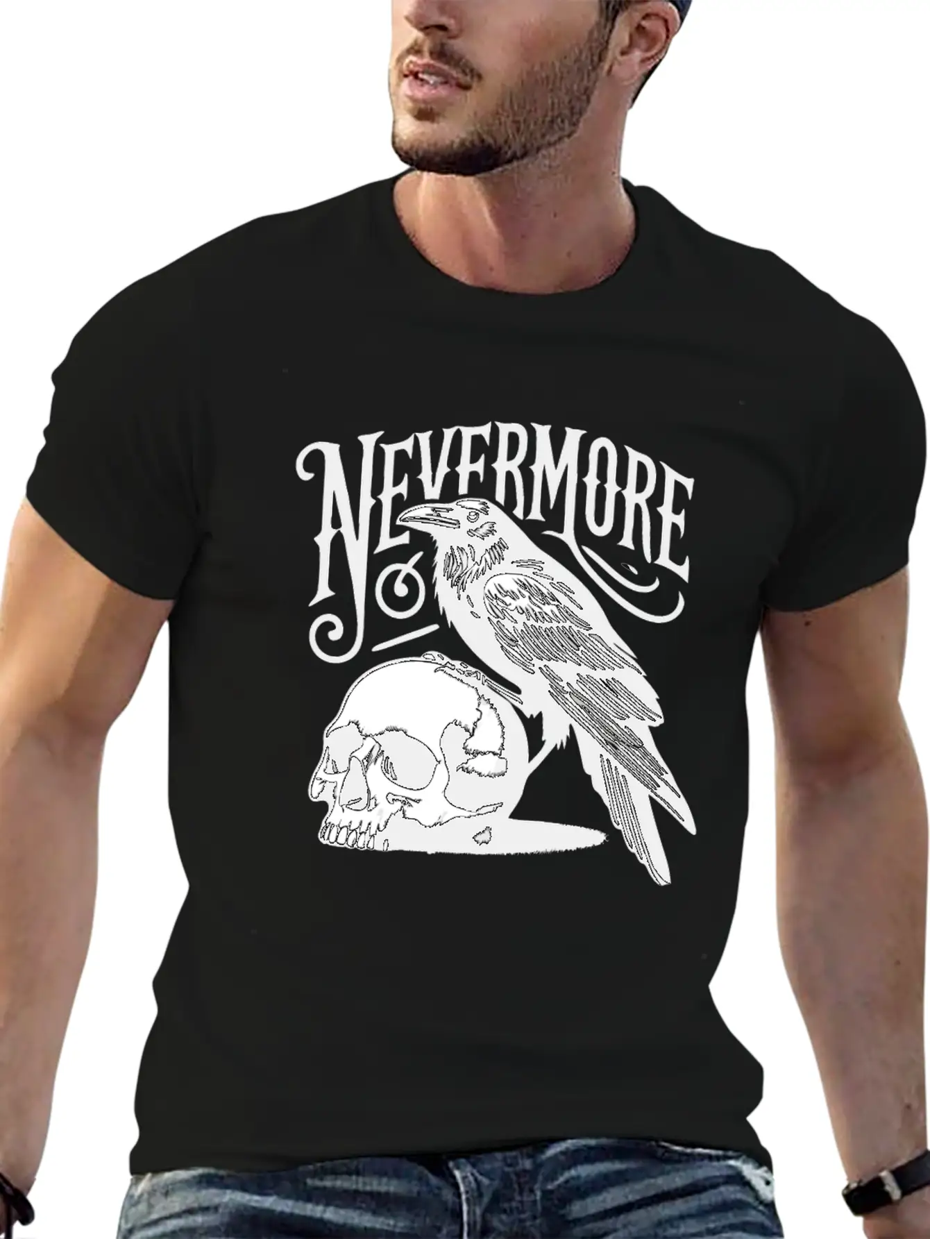 Nevermore The Raven Edgar Allan Poe Gothic Classic Fit Graphic Tee For Daily Comfort – Unisex Cotton Shirt