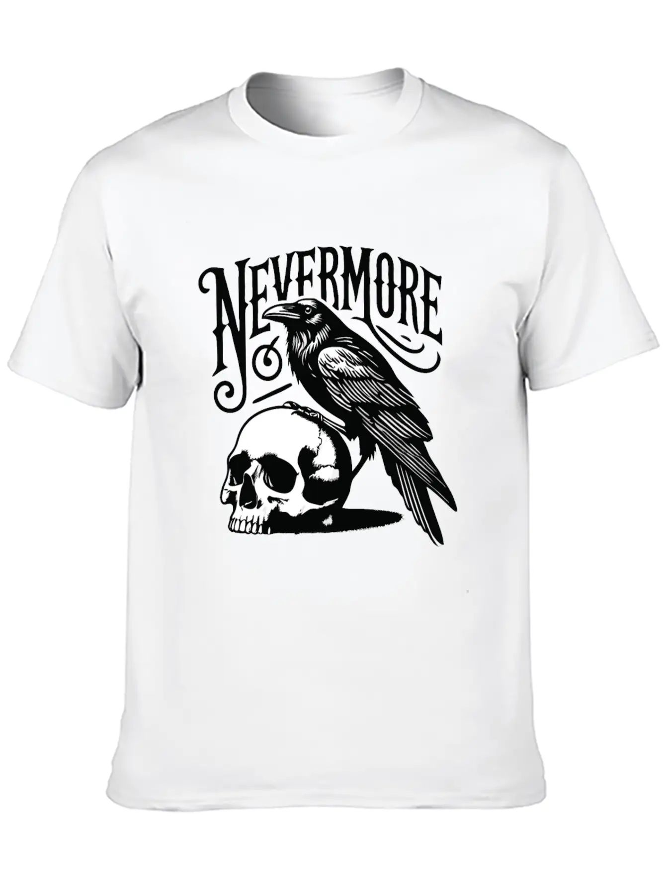 Nevermore The Raven Edgar Allan Poe Gothic Classic Fit Graphic Tee For Daily Comfort – Unisex Cotton Shirt