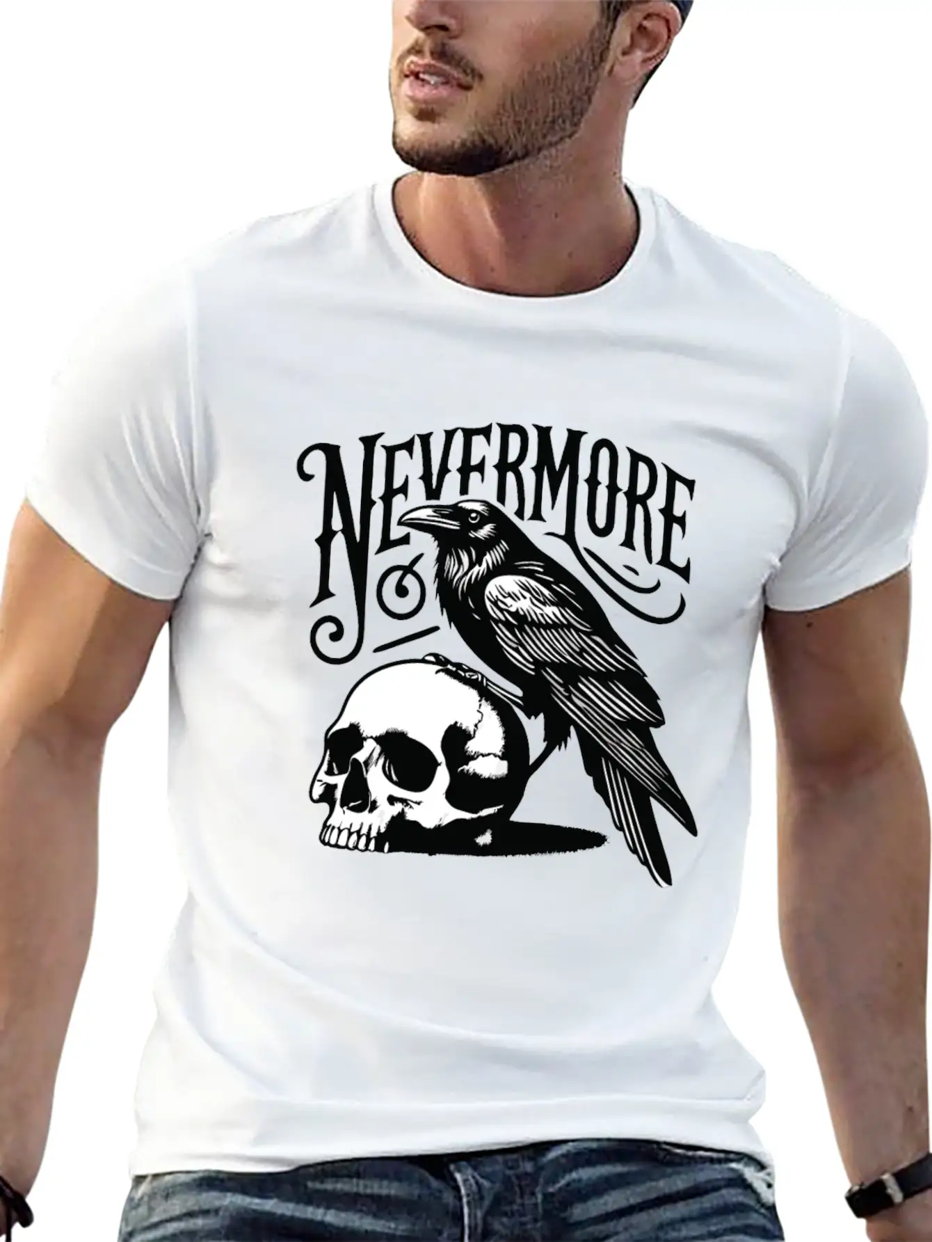 Nevermore The Raven Edgar Allan Poe Gothic Classic Fit Graphic Tee For Daily Comfort – Unisex Cotton Shirt