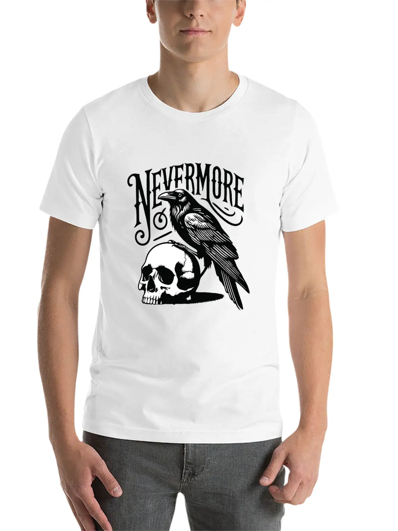 Nevermore The Raven Edgar Allan Poe Gothic Classic Fit Graphic Tee For Daily Comfort – Unisex Cotton Shirt