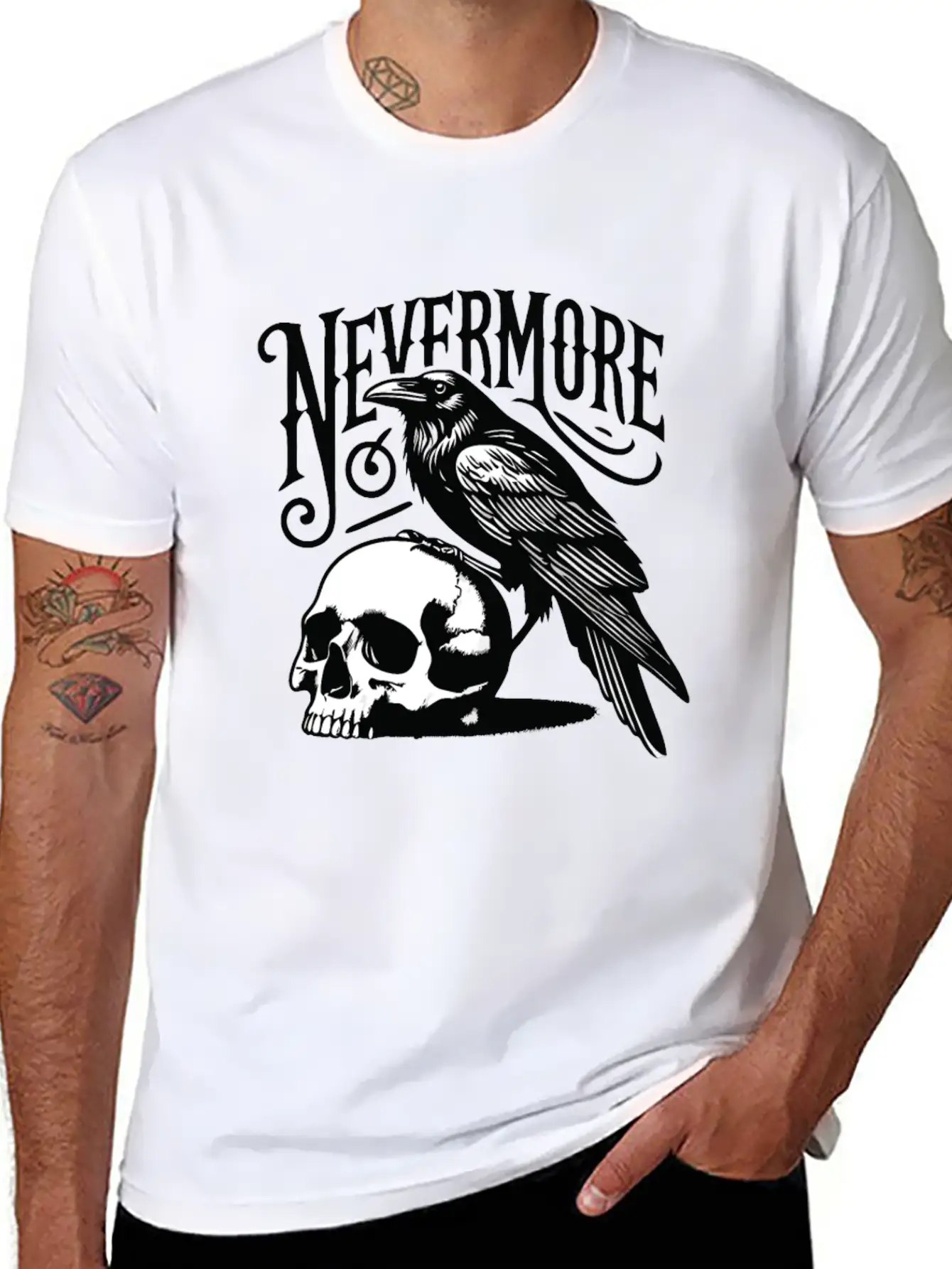 Nevermore The Raven Edgar Allan Poe Gothic Classic Fit Graphic Tee For Daily Comfort – Unisex Cotton Shirt