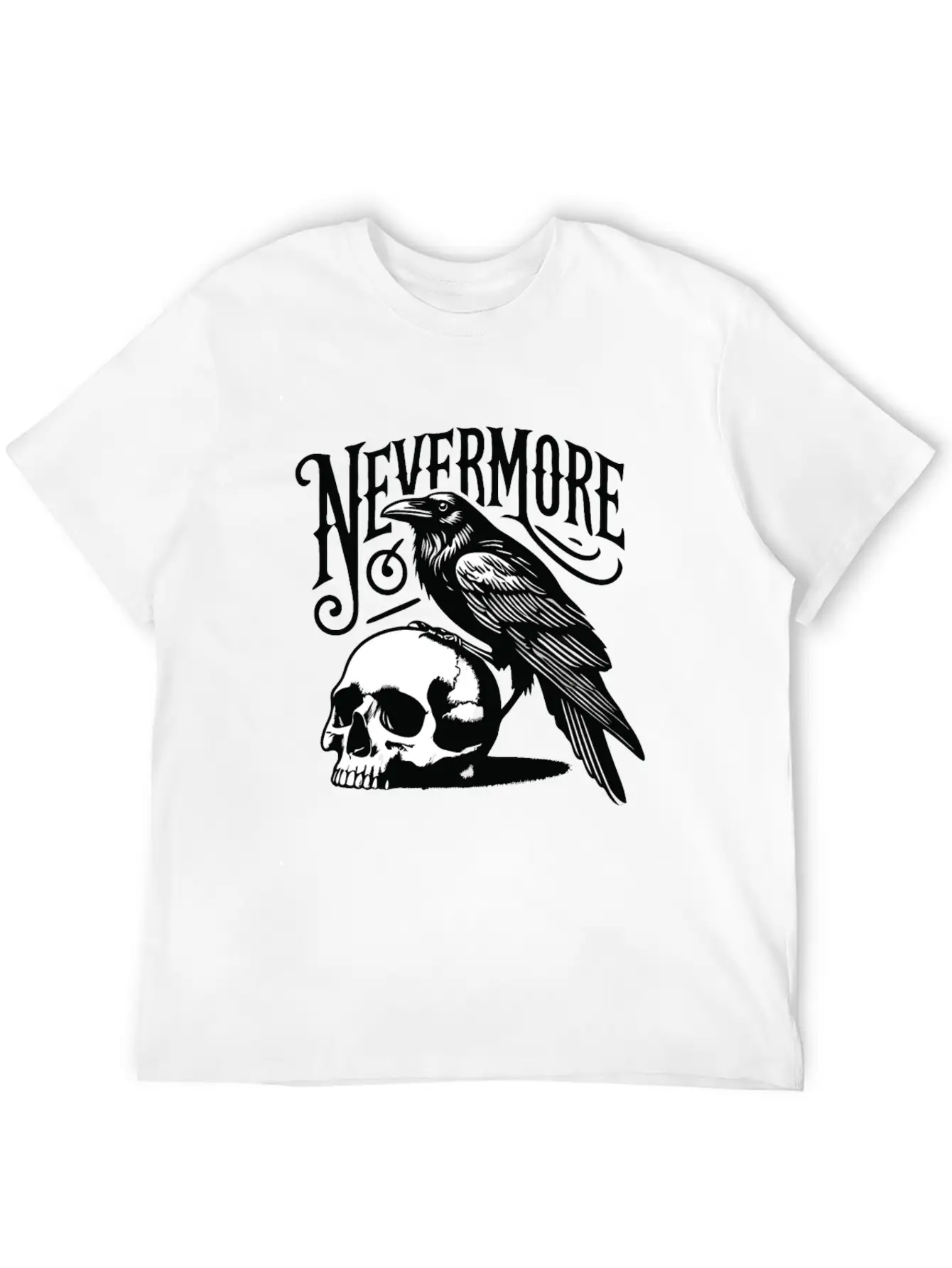 Nevermore The Raven Edgar Allan Poe Gothic Classic Fit Graphic Tee For Daily Comfort – Unisex Cotton Shirt