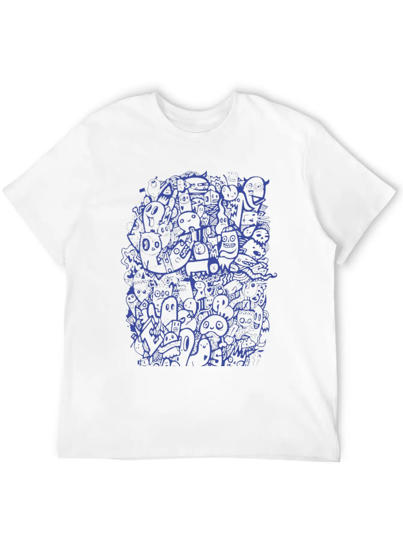 New Design Blue Doodle Best Seller Basic Graphic T-Shirt – Daily Comfort In Soft Cotton