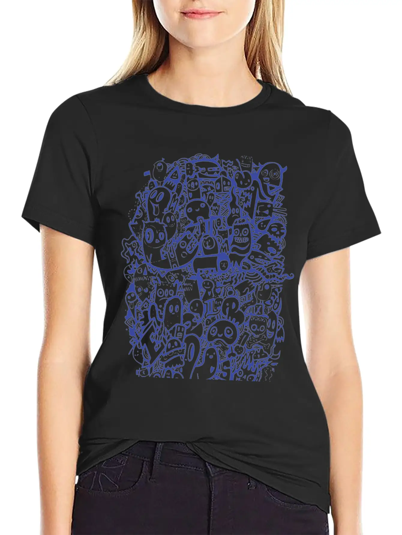 New Design Blue Doodle Best Seller Basic Graphic T-Shirt – Daily Comfort In Soft Cotton