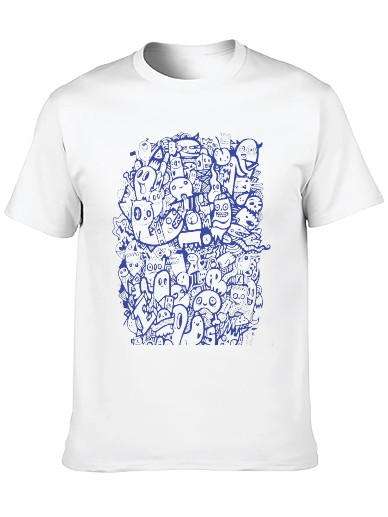 New Design Blue Doodle Best Seller Basic Graphic T-Shirt – Daily Comfort In Soft Cotton