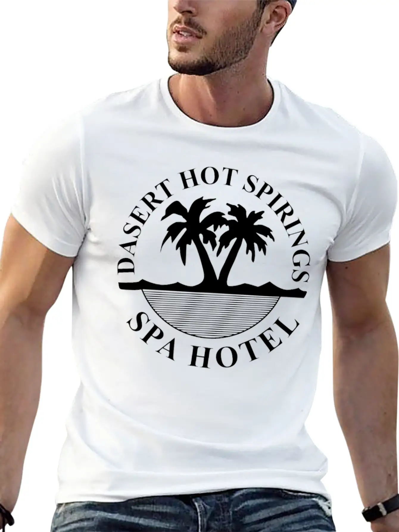 New Design Desert Hot Springs Spa Hotel Unisex Casual T-Shirt ��� Clean Design For Daily Comfort