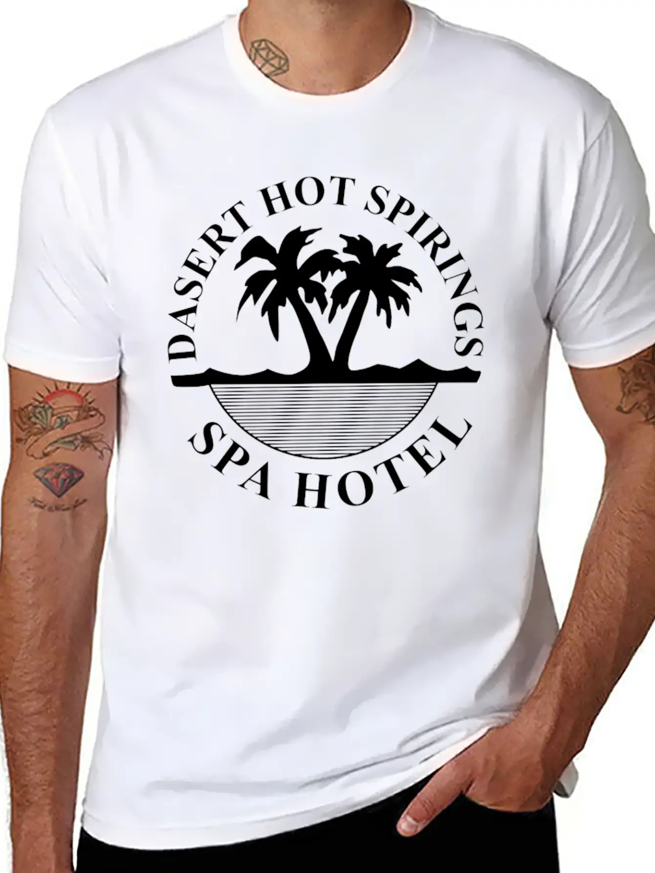 New Design Desert Hot Springs Spa Hotel Unisex Casual T-Shirt ��� Clean Design For Daily Comfort
