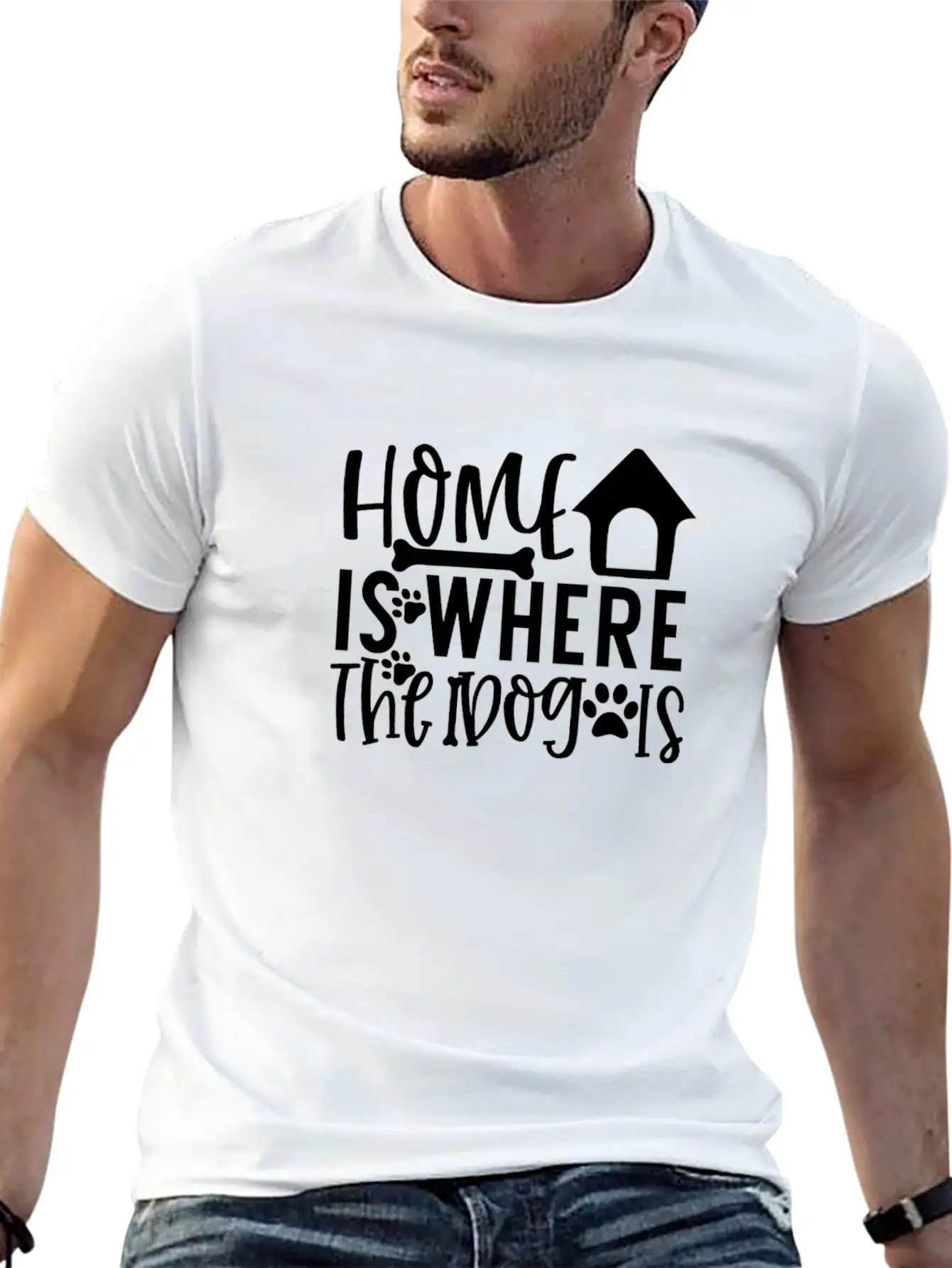 New Dog Home Is Where The Dog Is Essential Cotton Tee For Daily Outfits – Unisex Style