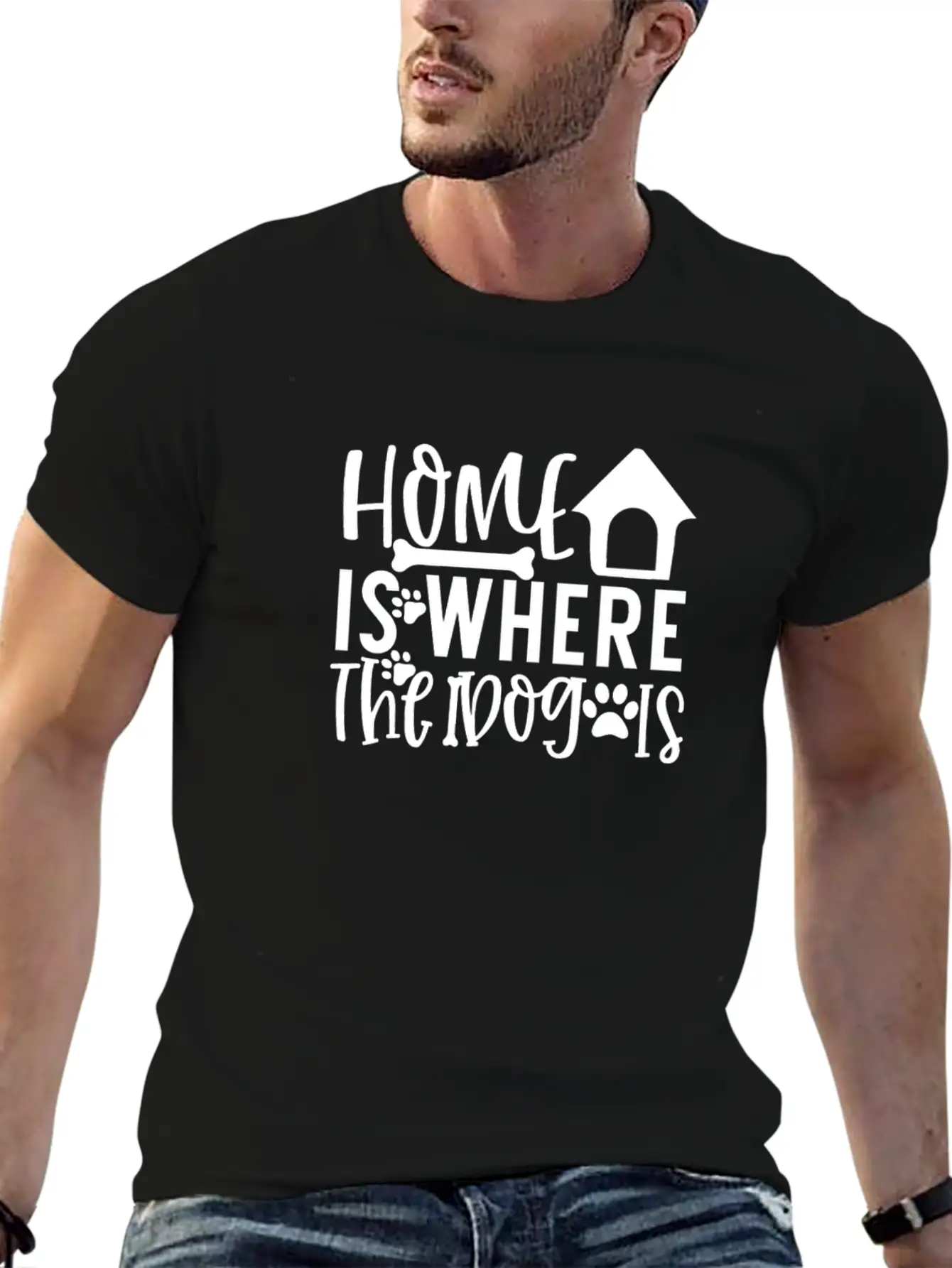 New Dog Home Is Where The Dog Is Essential Cotton Tee For Daily Outfits – Unisex Style