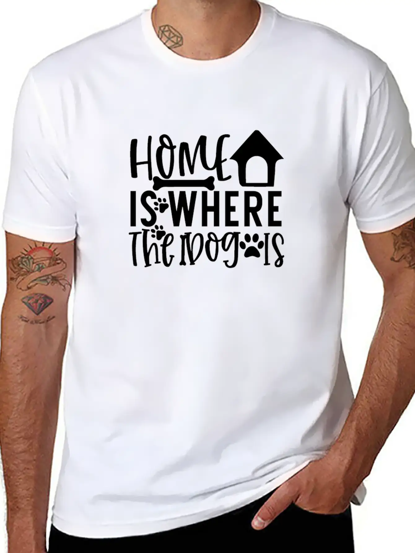 New Dog Home Is Where The Dog Is Essential Cotton Tee For Daily Outfits – Unisex Style