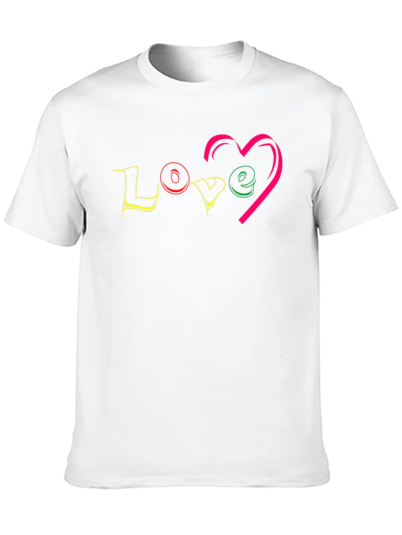 New T-shirt Love Writing With Love Ornamen Essential Cotton Tee For Daily Outfits – Unisex Style