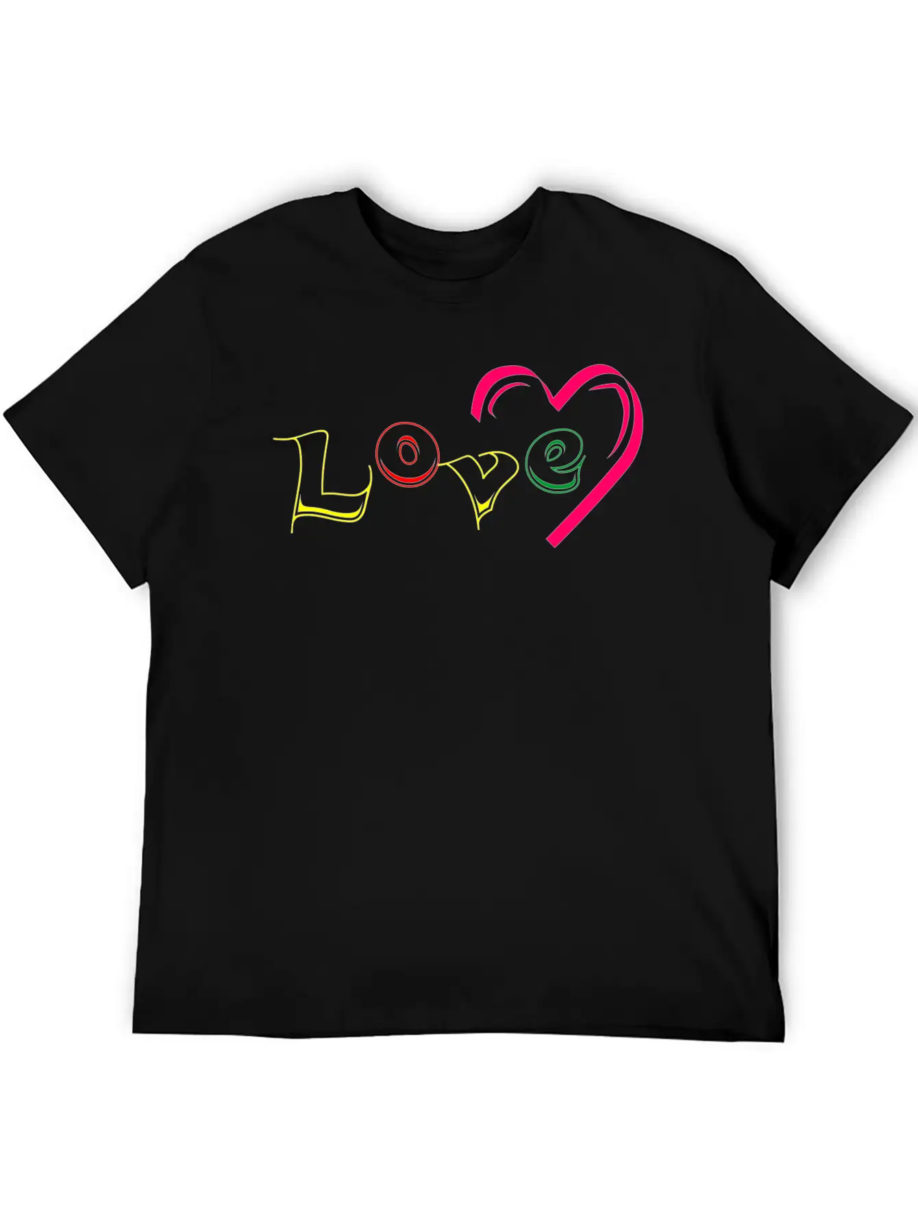 New T-shirt Love Writing With Love Ornamen Essential Cotton Tee For Daily Outfits – Unisex Style