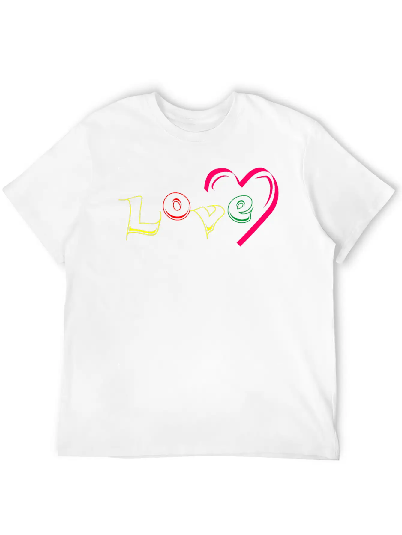 New T-shirt Love Writing With Love Ornamen Essential Cotton Tee For Daily Outfits – Unisex Style