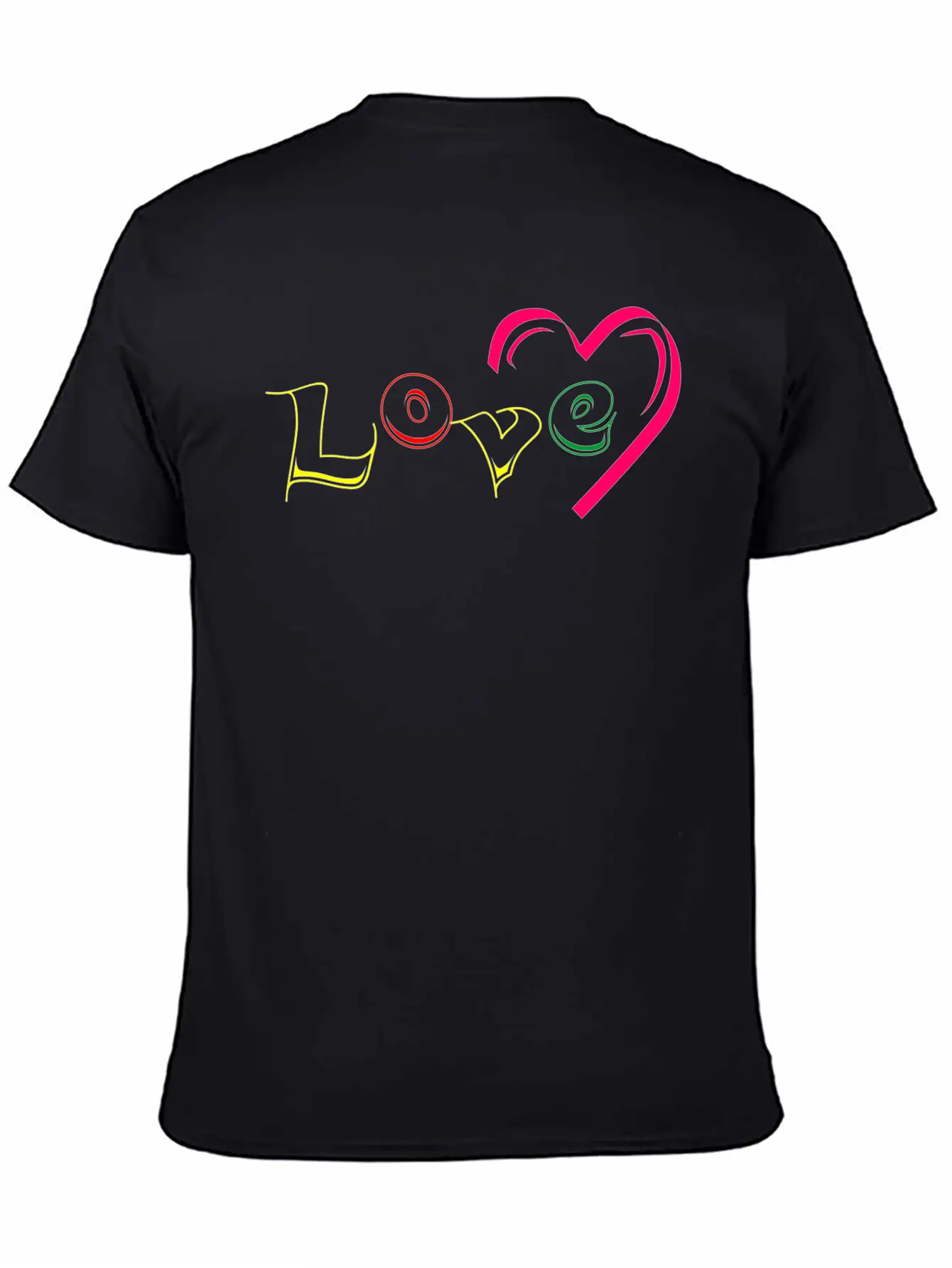 New T-shirt Love Writing With Love Ornamen Essential Cotton Tee For Daily Outfits – Unisex Style
