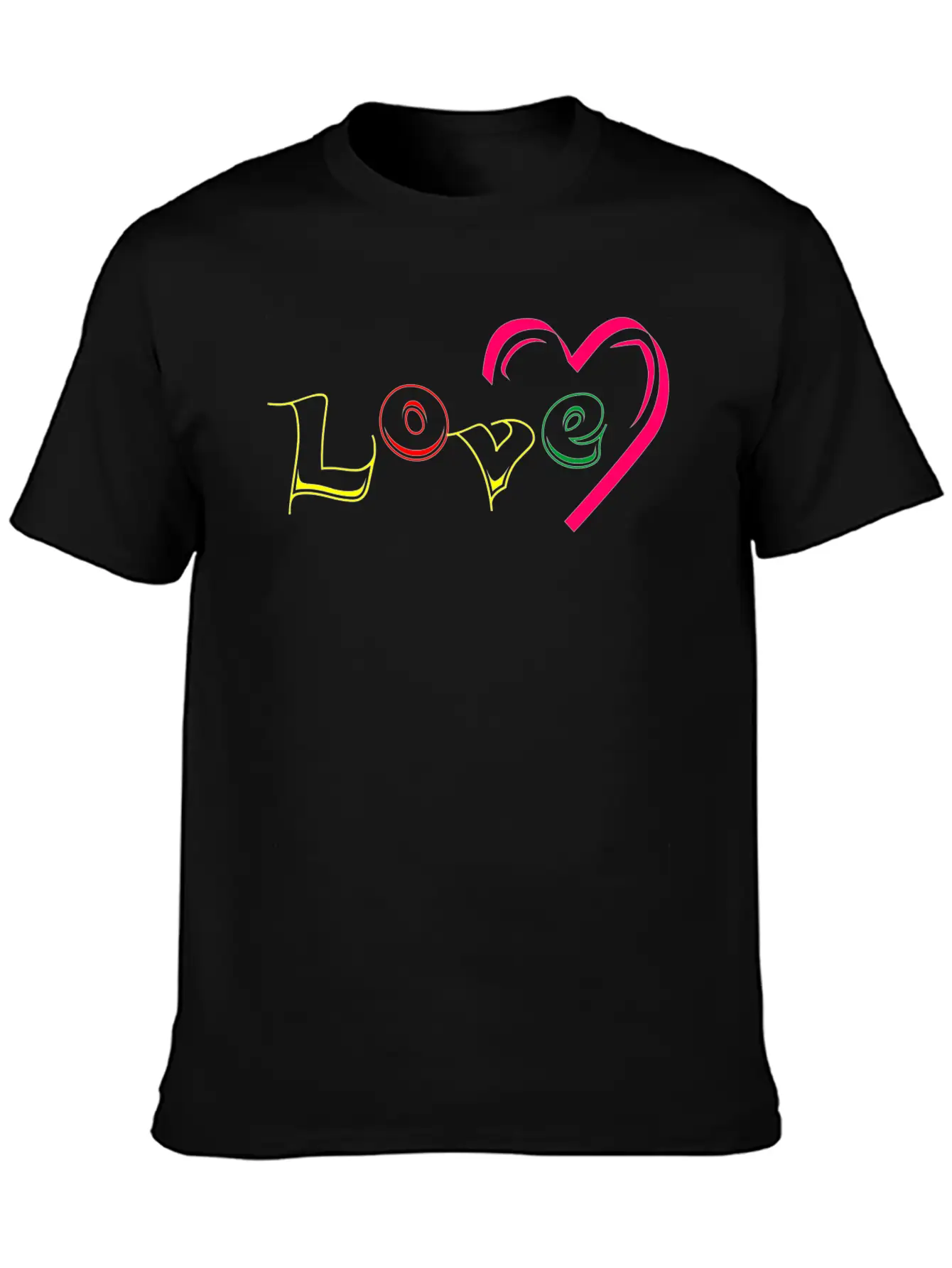 New T-shirt Love Writing With Love Ornamen Essential Cotton Tee For Daily Outfits – Unisex Style