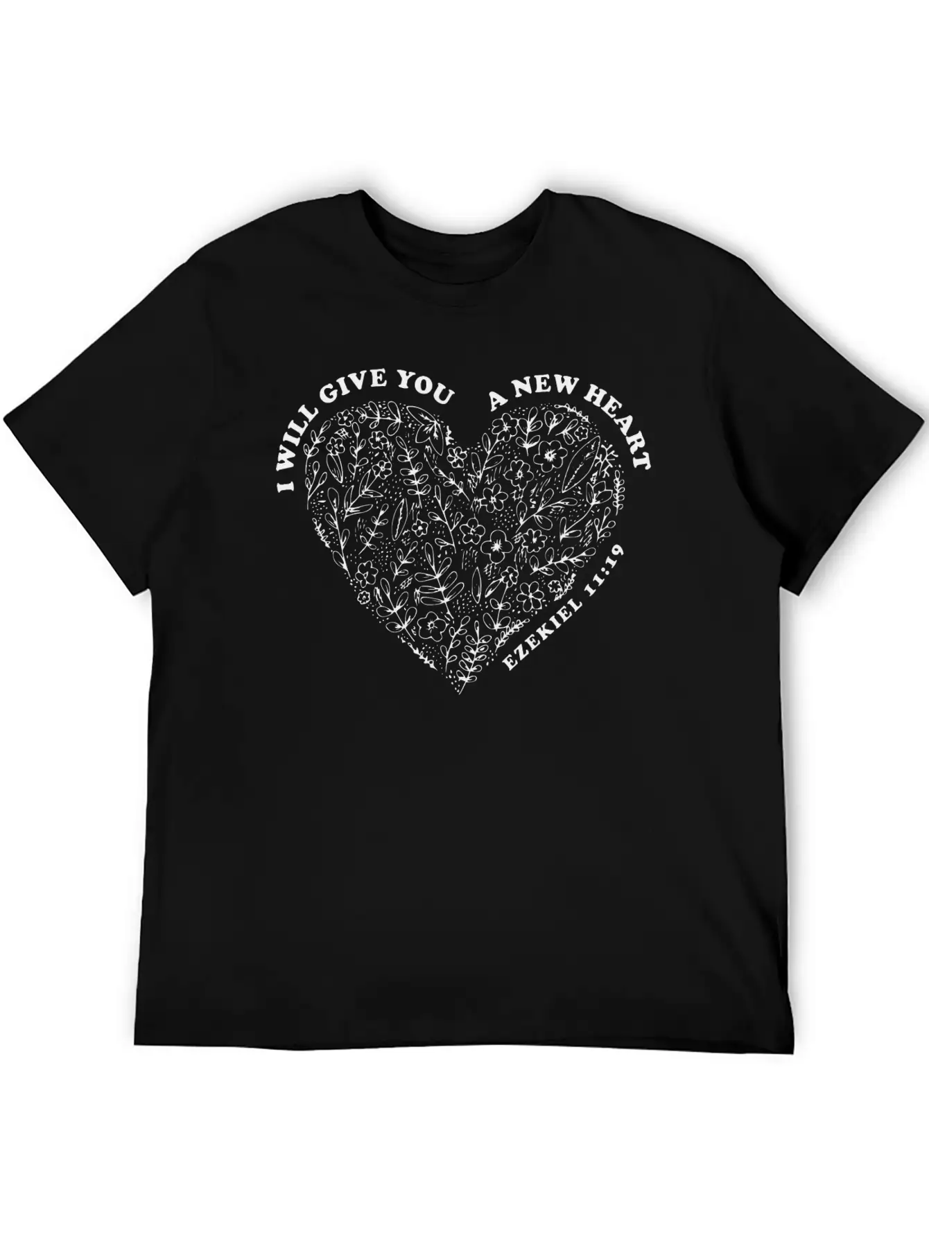 New Year Bible Verse Ezekiel 11:19 Lightweight Cotton T-Shirt – Daily Comfort Graphic Shirt