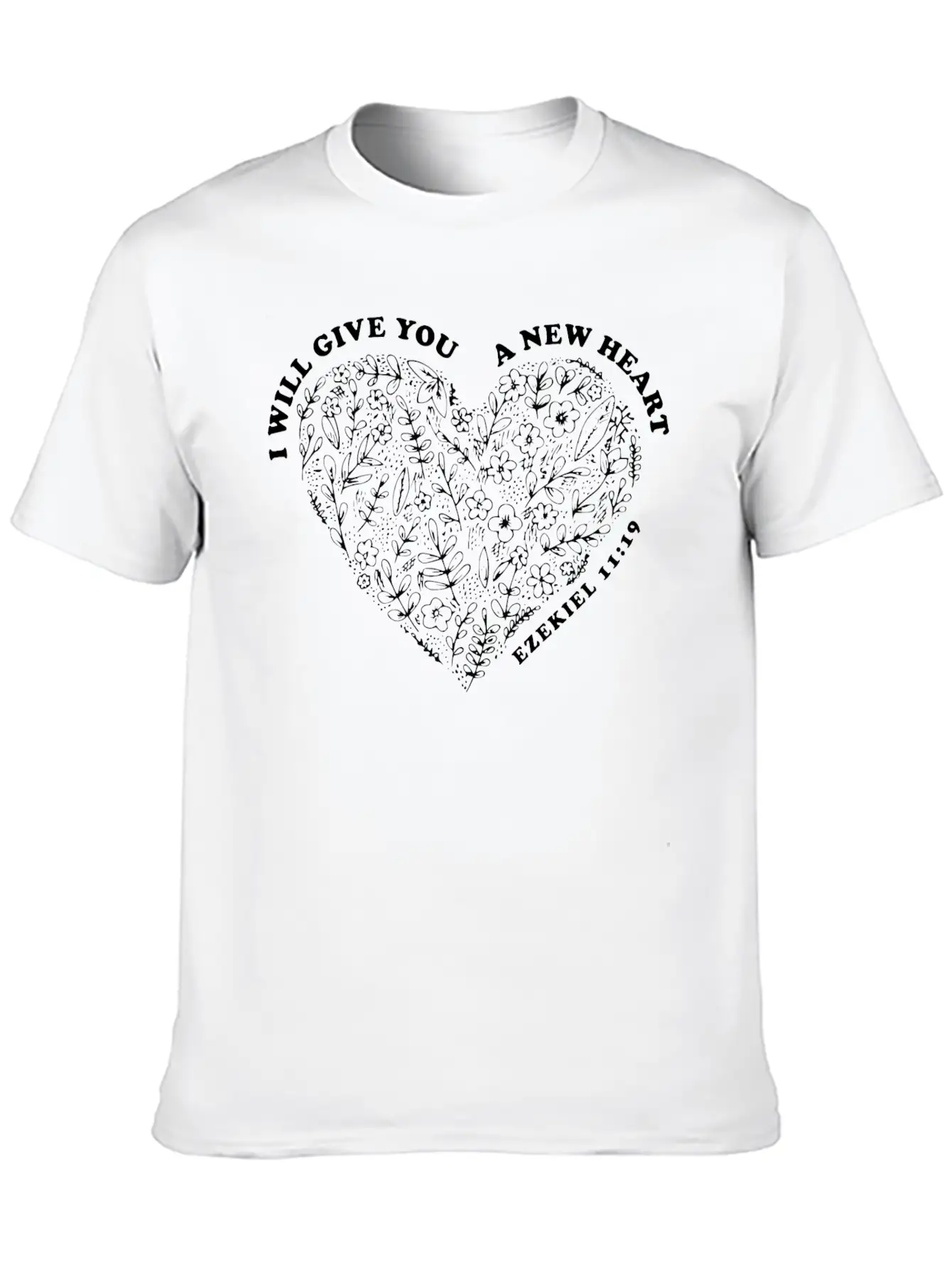 New Year Bible Verse Ezekiel 11:19 Lightweight Cotton T-Shirt – Daily Comfort Graphic Shirt