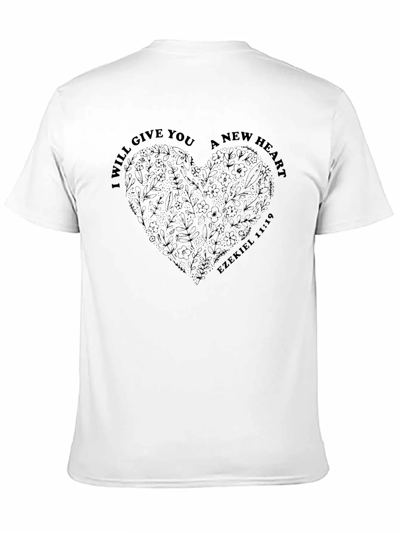 New Year Bible Verse Ezekiel 11:19 Lightweight Cotton T-Shirt – Daily Comfort Graphic Shirt