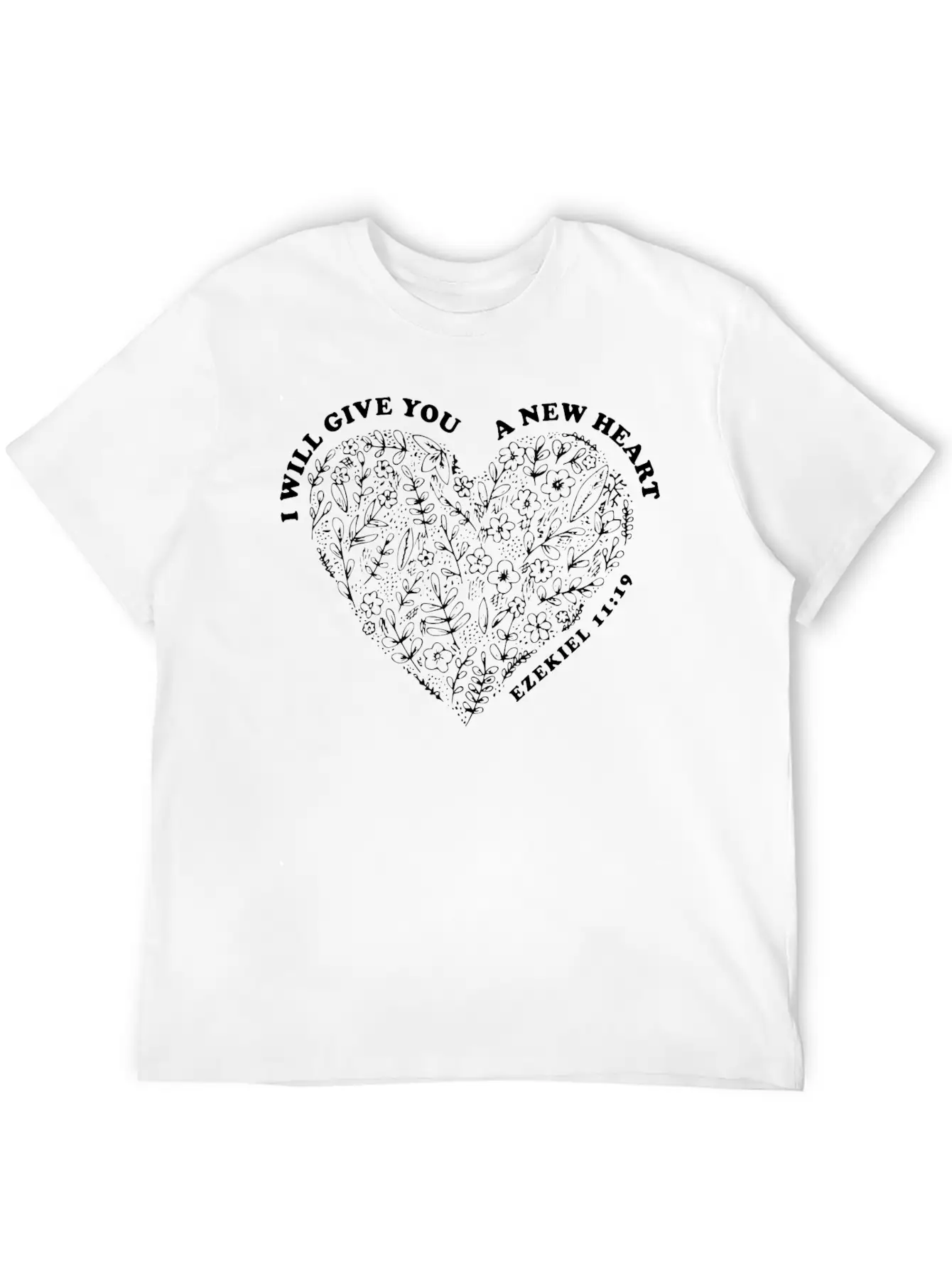 New Year Bible Verse Ezekiel 11:19 Lightweight Cotton T-Shirt – Daily Comfort Graphic Shirt